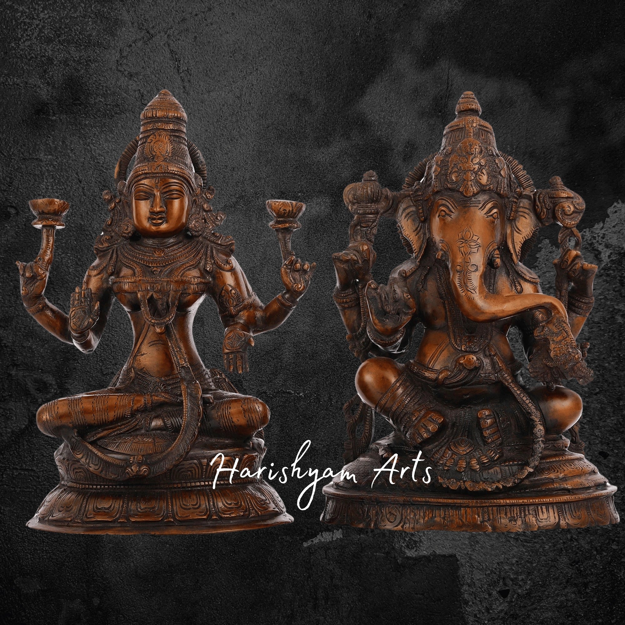 12" Lakshmi Ganesh Idol for Pooja Room and Meditation Space2