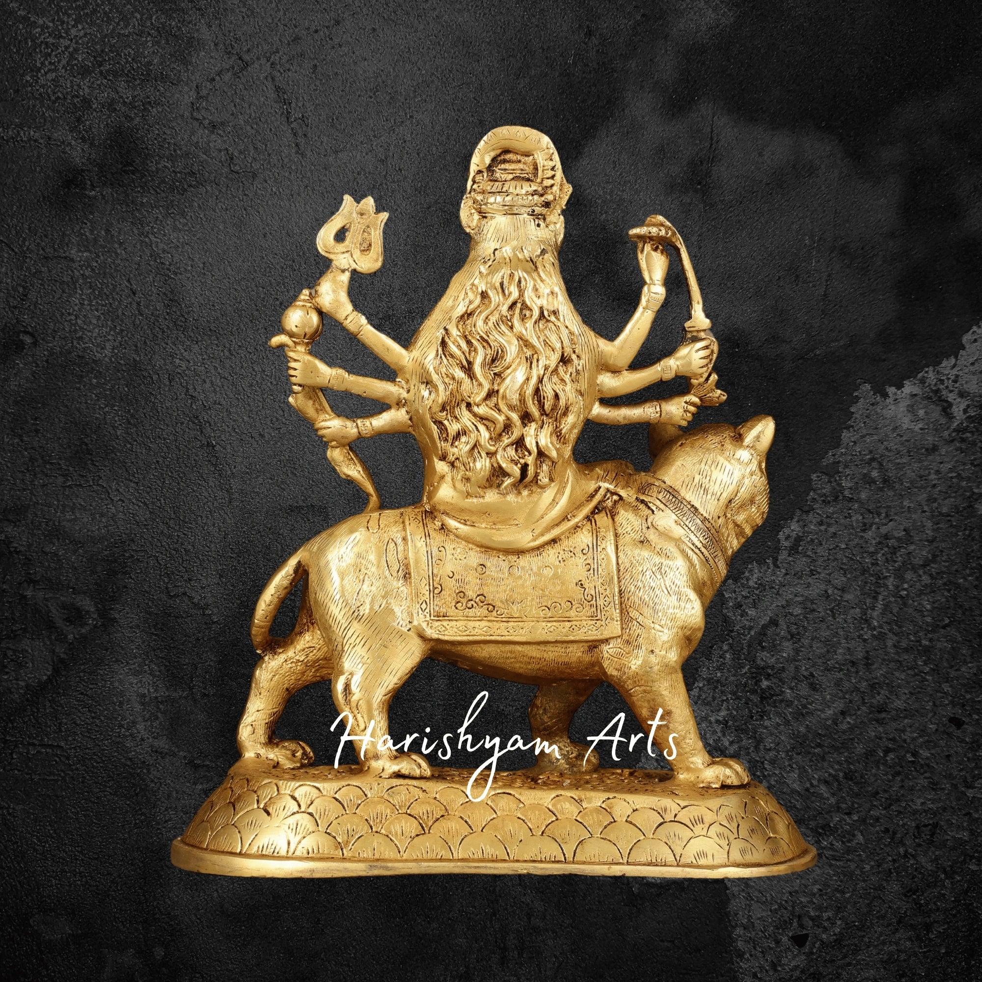 12" Large Pure Brass Goddess Durga Mata Murti for Temple