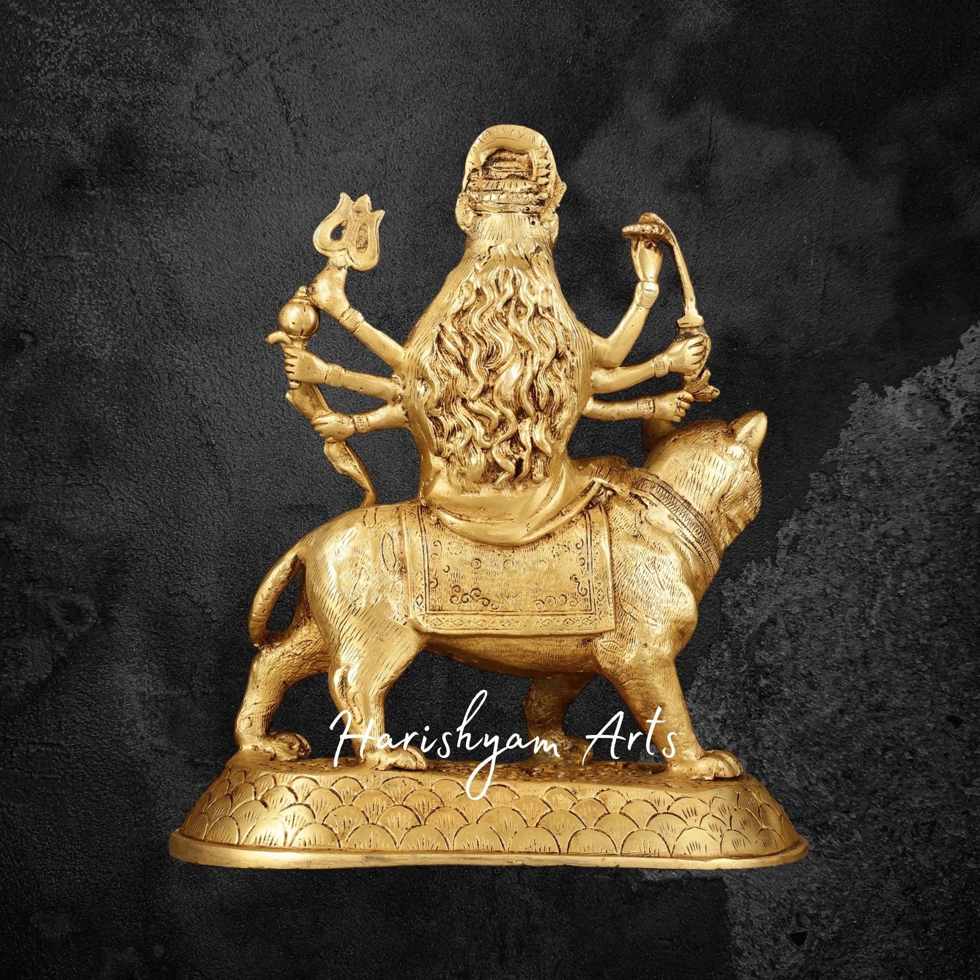 12" Large Pure Brass Goddess Durga Mata Murti for Temple