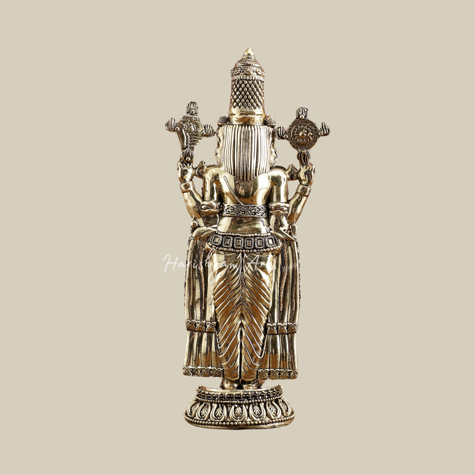 12" Pure Brass Tirupati Balaji Murti for Home and Temple Pooja2