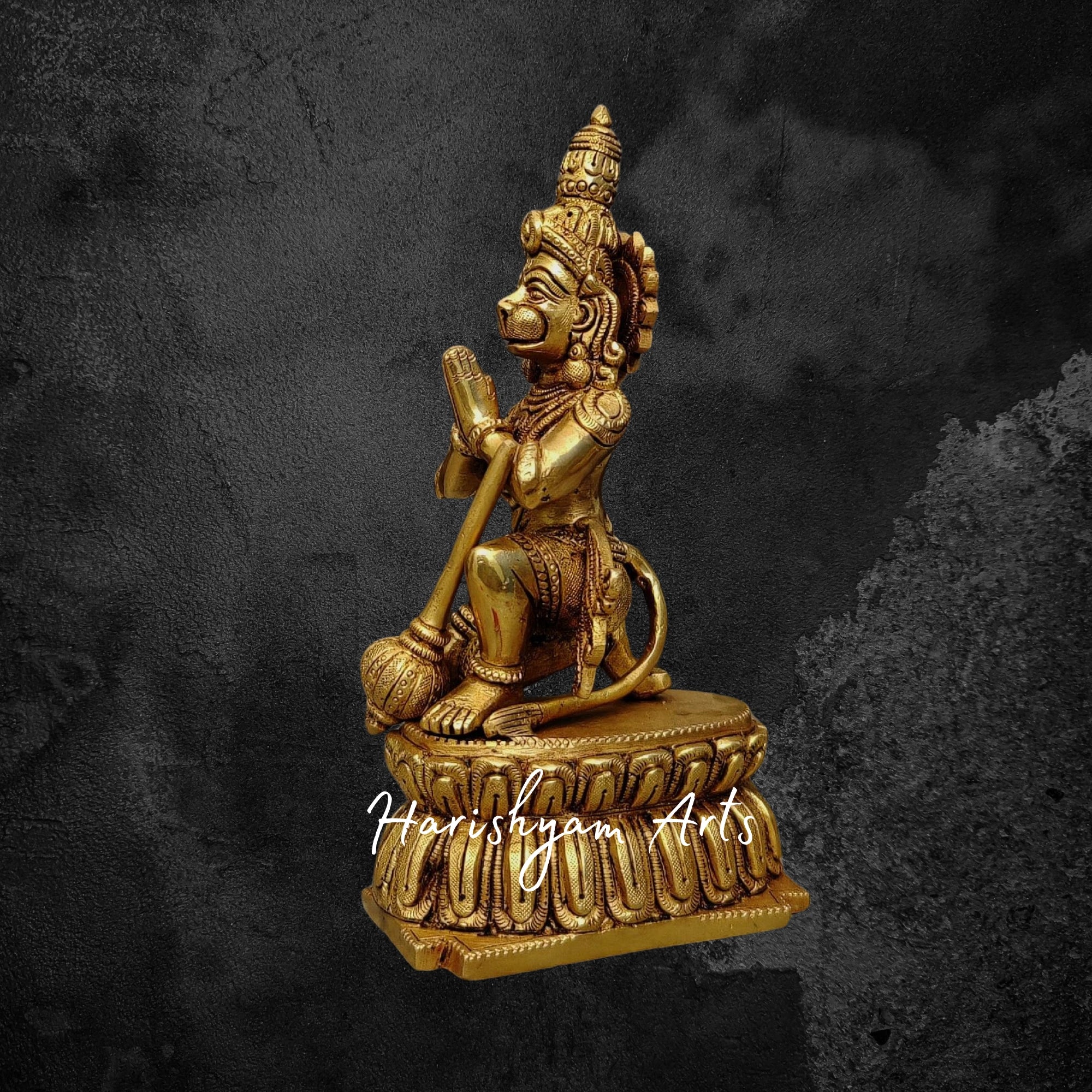 12" Ram Darbar Brass Idol with Hanuman Symbol of Devotion