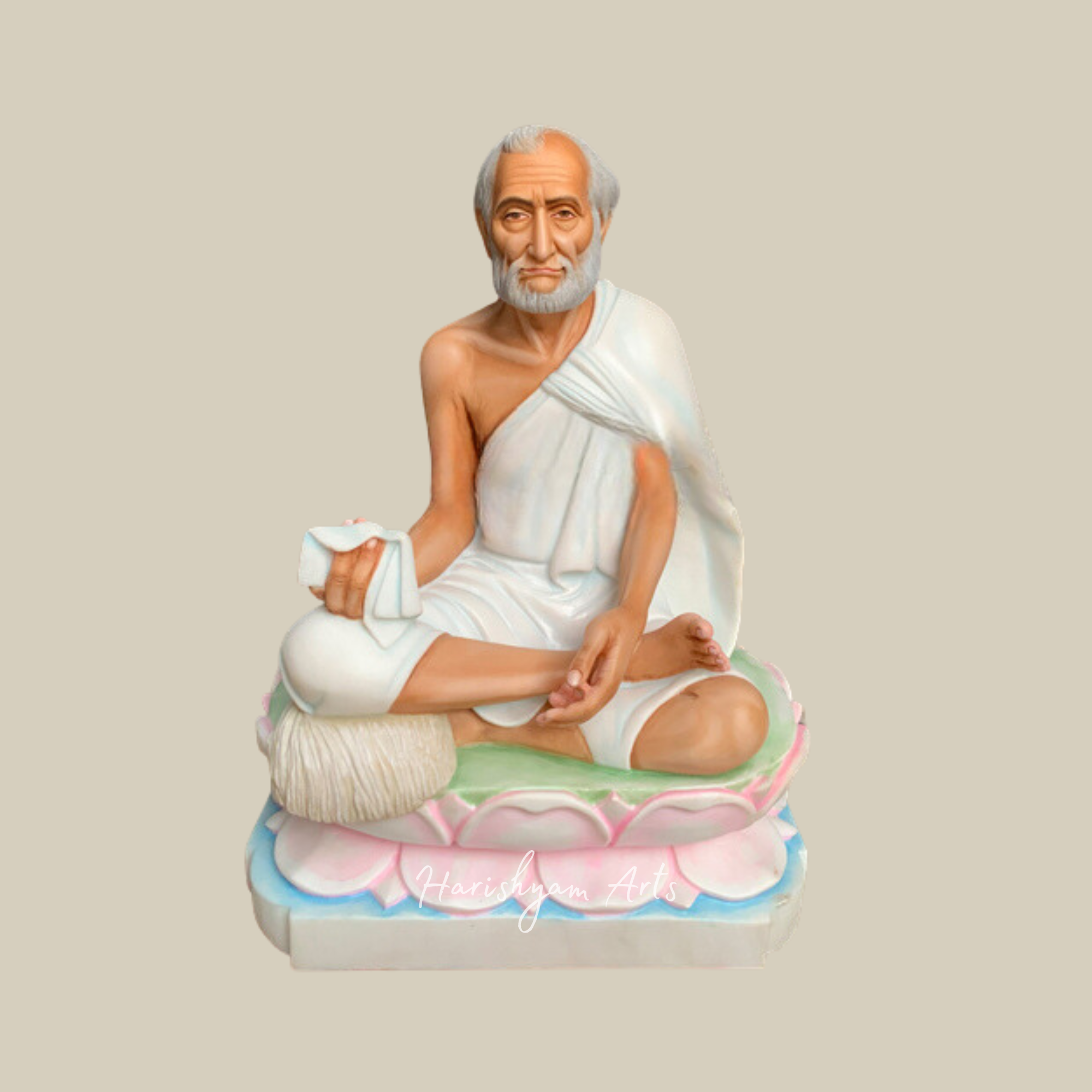 12" Shri Rajendra Suri Ji Marble Idol for Mandir