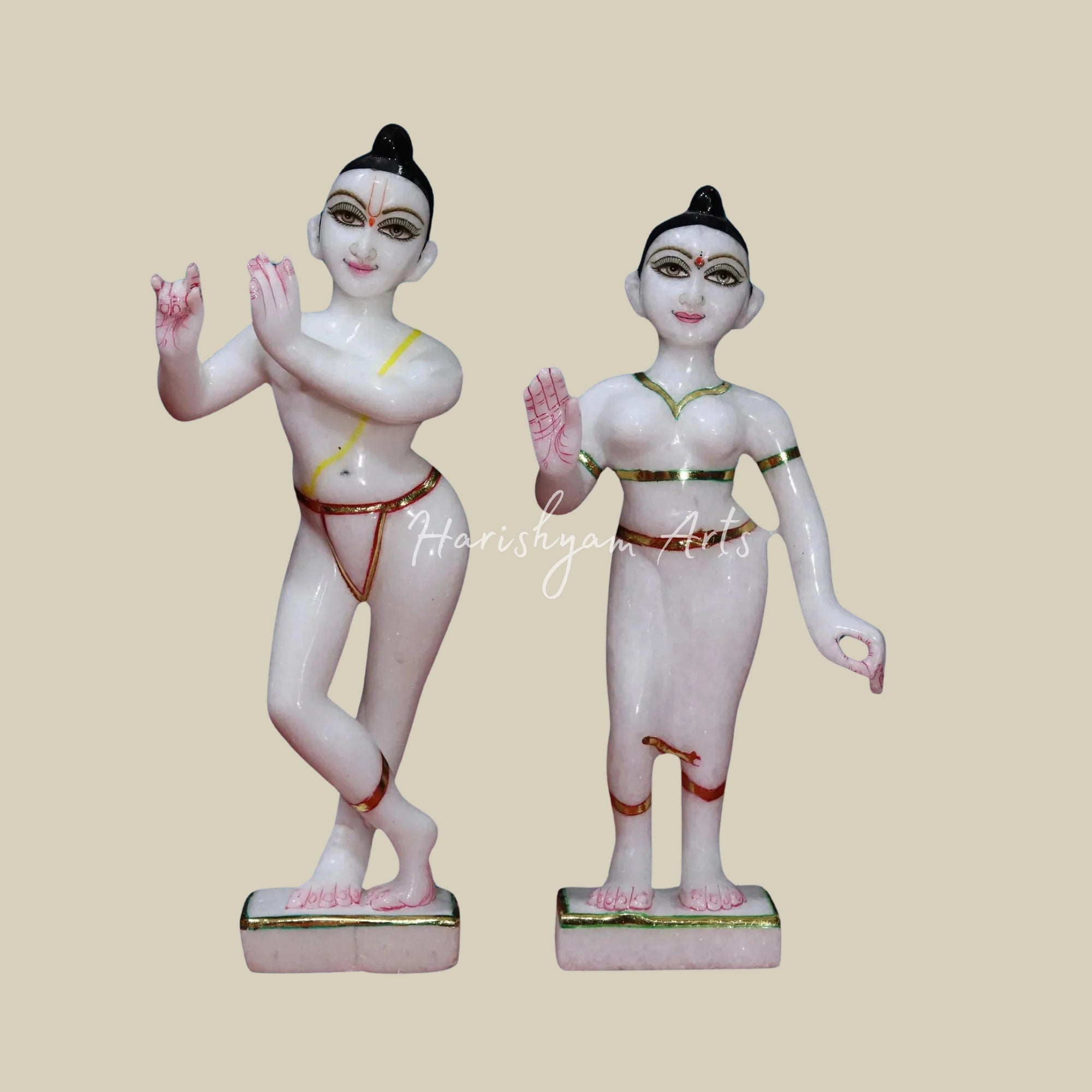 12" Iskcon Radha Krishna Marble Deities
