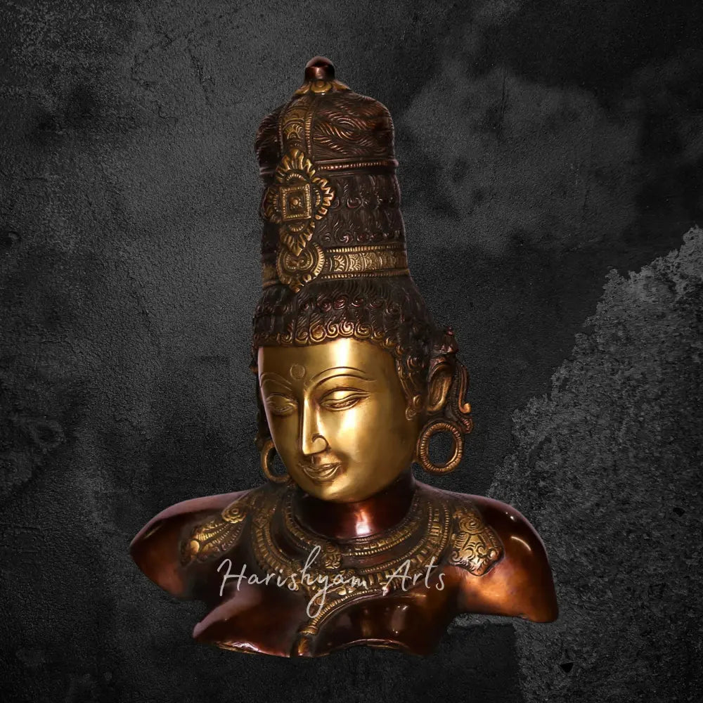 12" Brass Lady Figurine Decor Showpiece