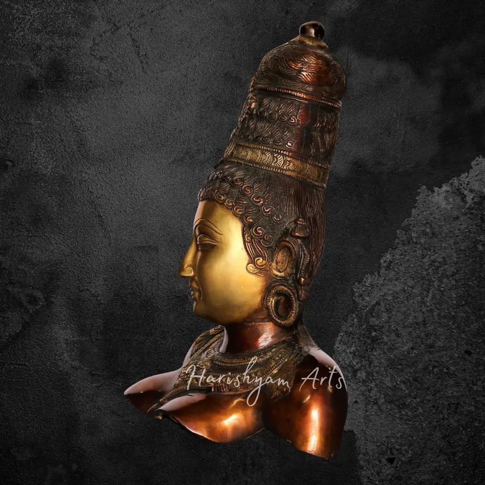 12" Brass Lady Figurine Decor Showpiece