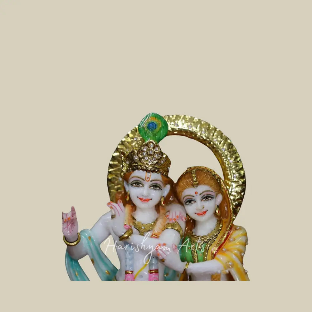 12" Colorful Radha Krishna Statue