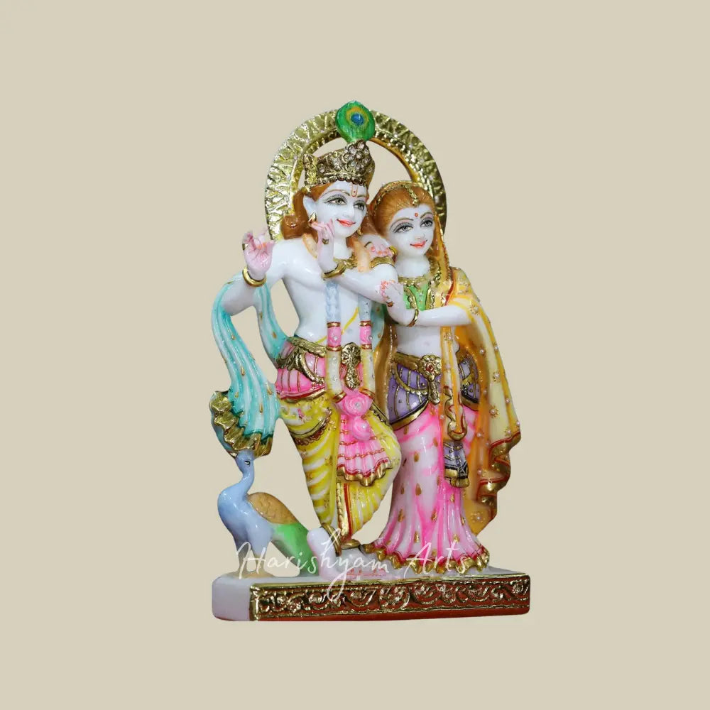 12" Colorful Radha Krishna Statue