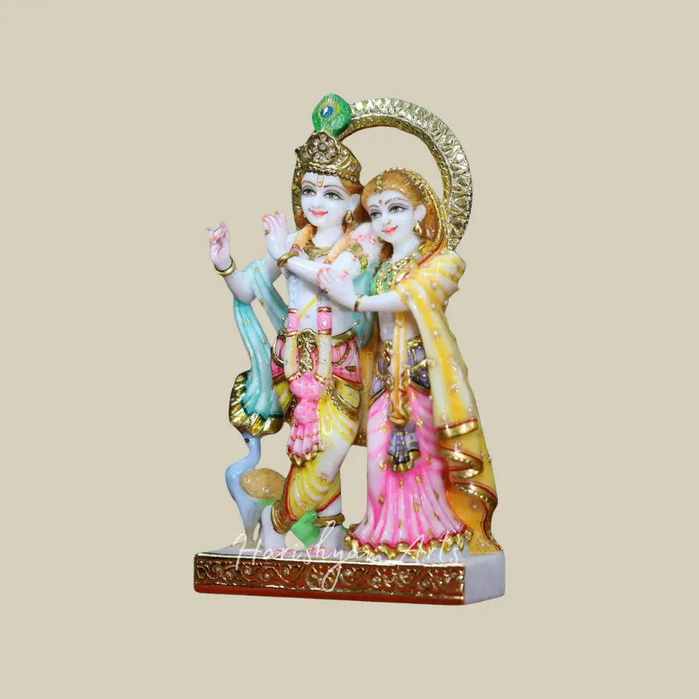 12" Colorful Radha Krishna Statue