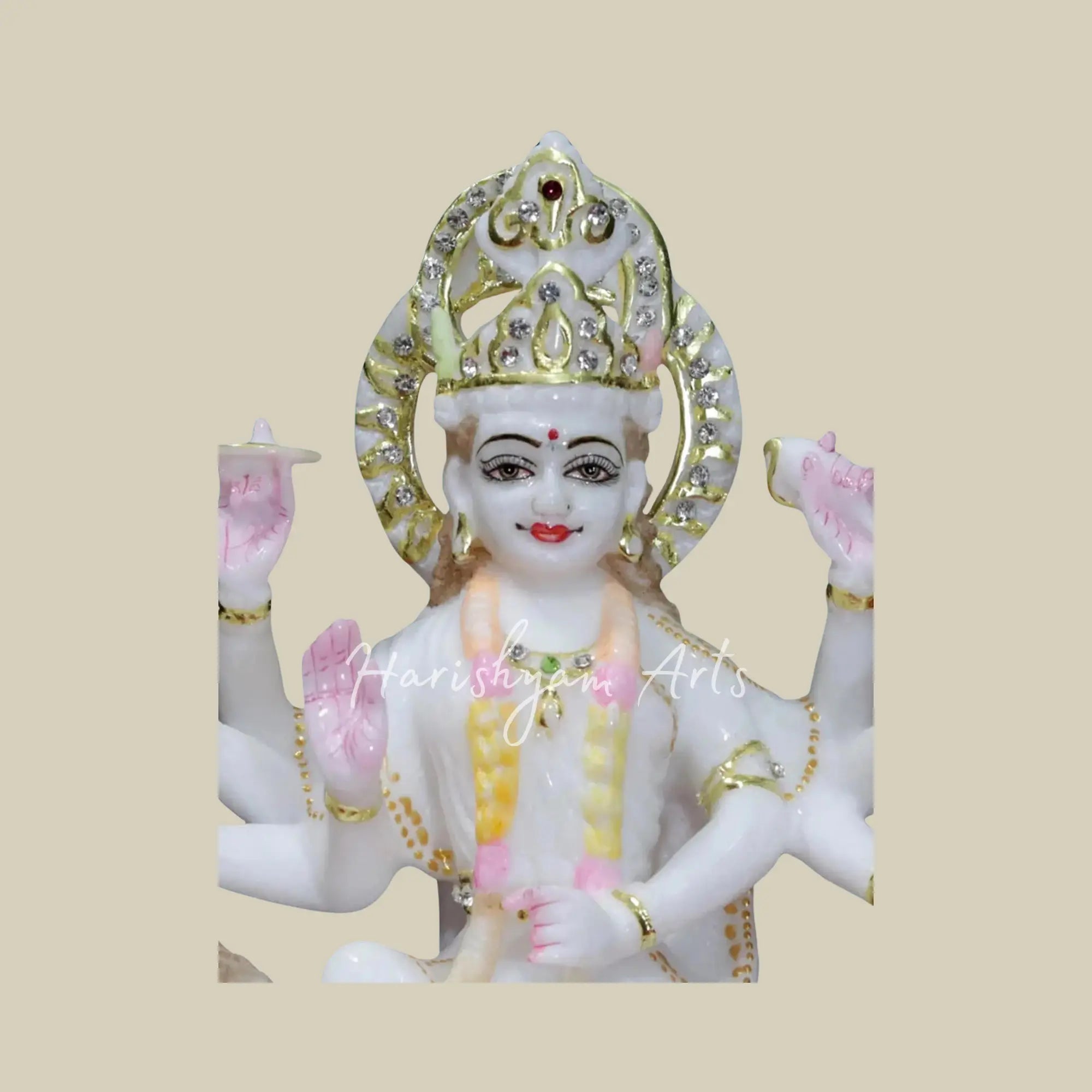 12" Durga Maa Makrana Marble Moorti