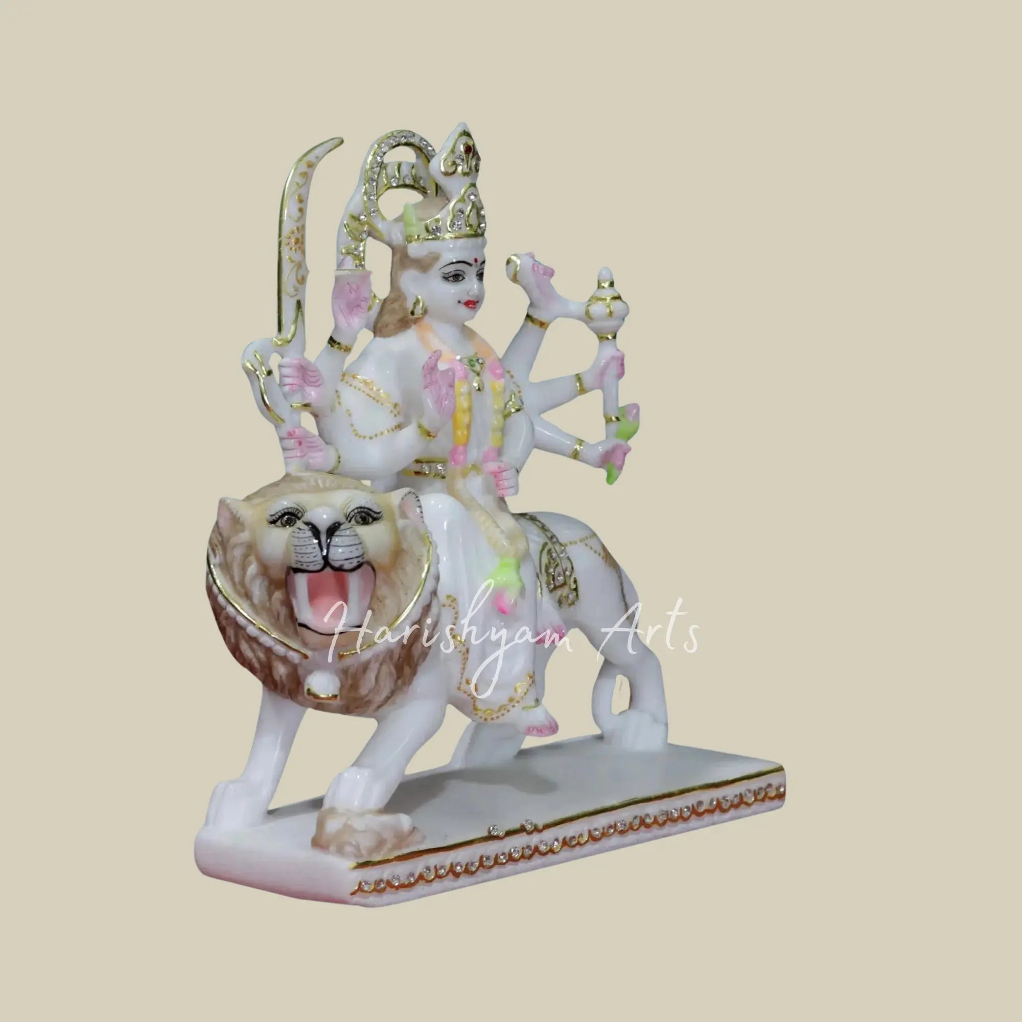 12" Durga Maa Makrana Marble Moorti