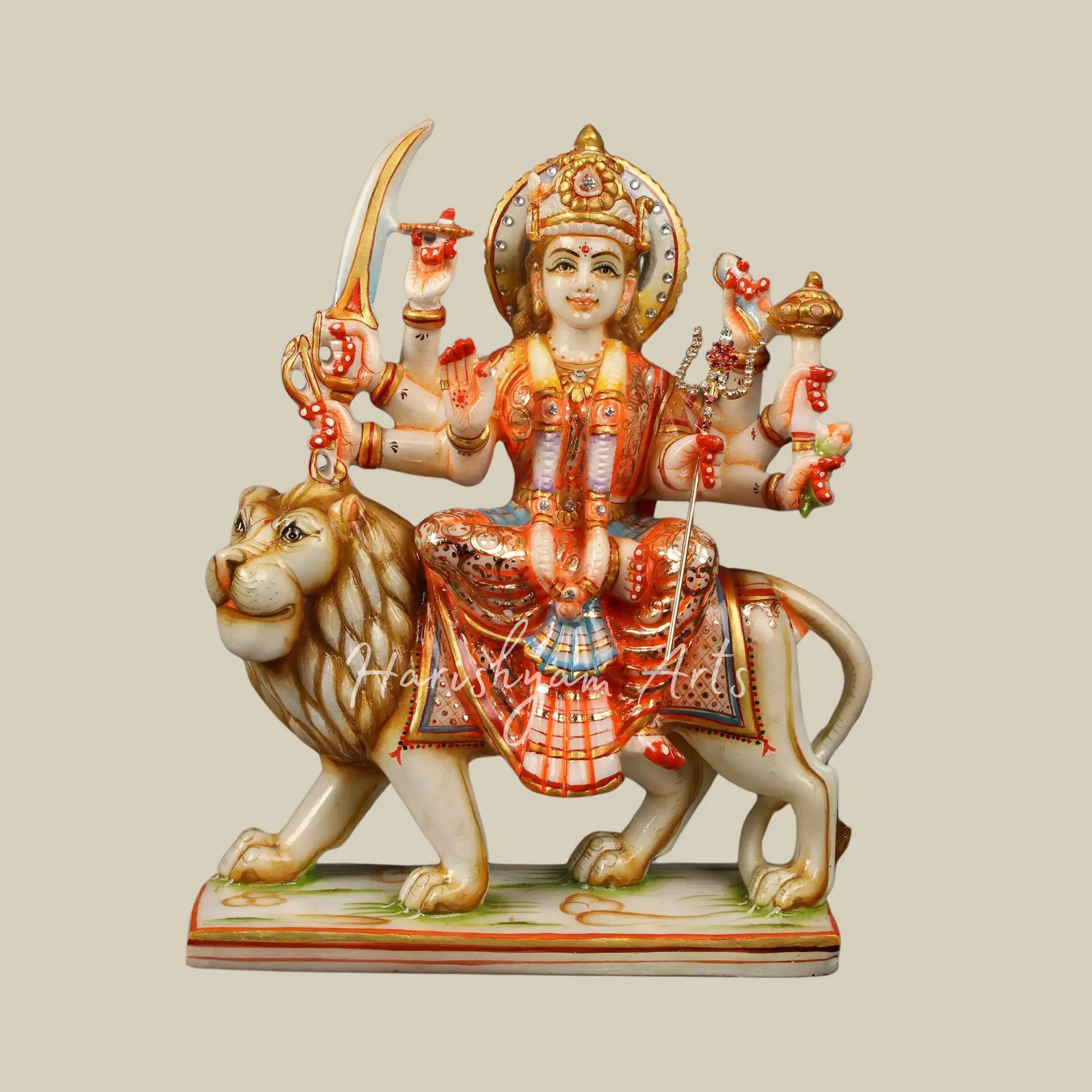 12" Durga Maa Marble Deity