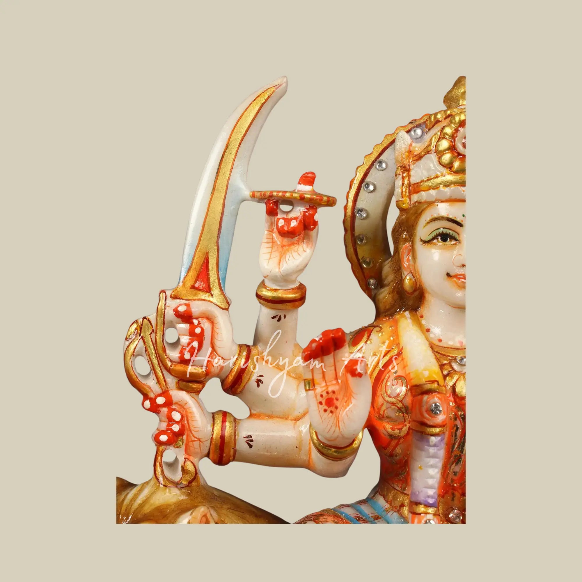 12" Durga Maa Marble Deity