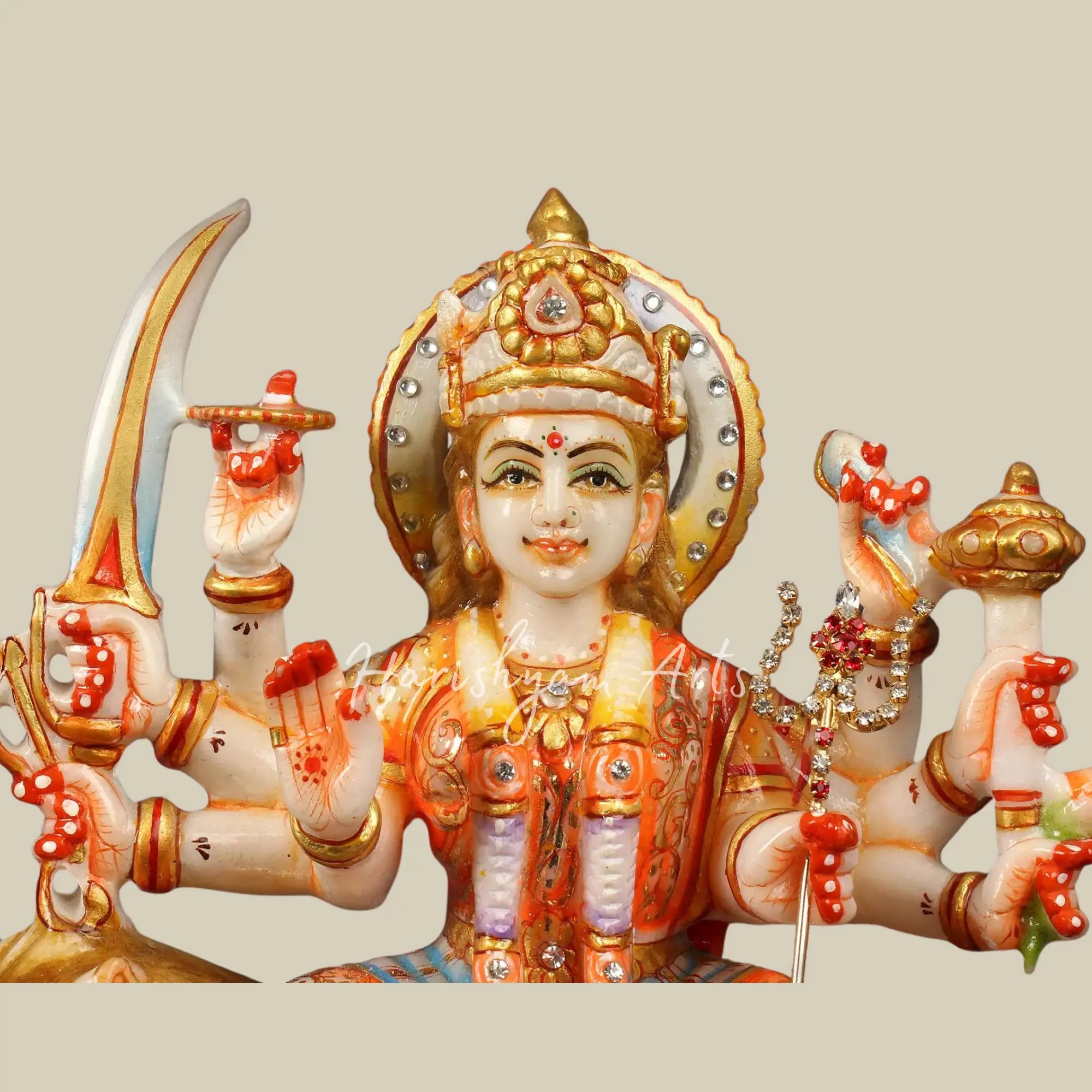 12" Durga Maa Marble Deity
