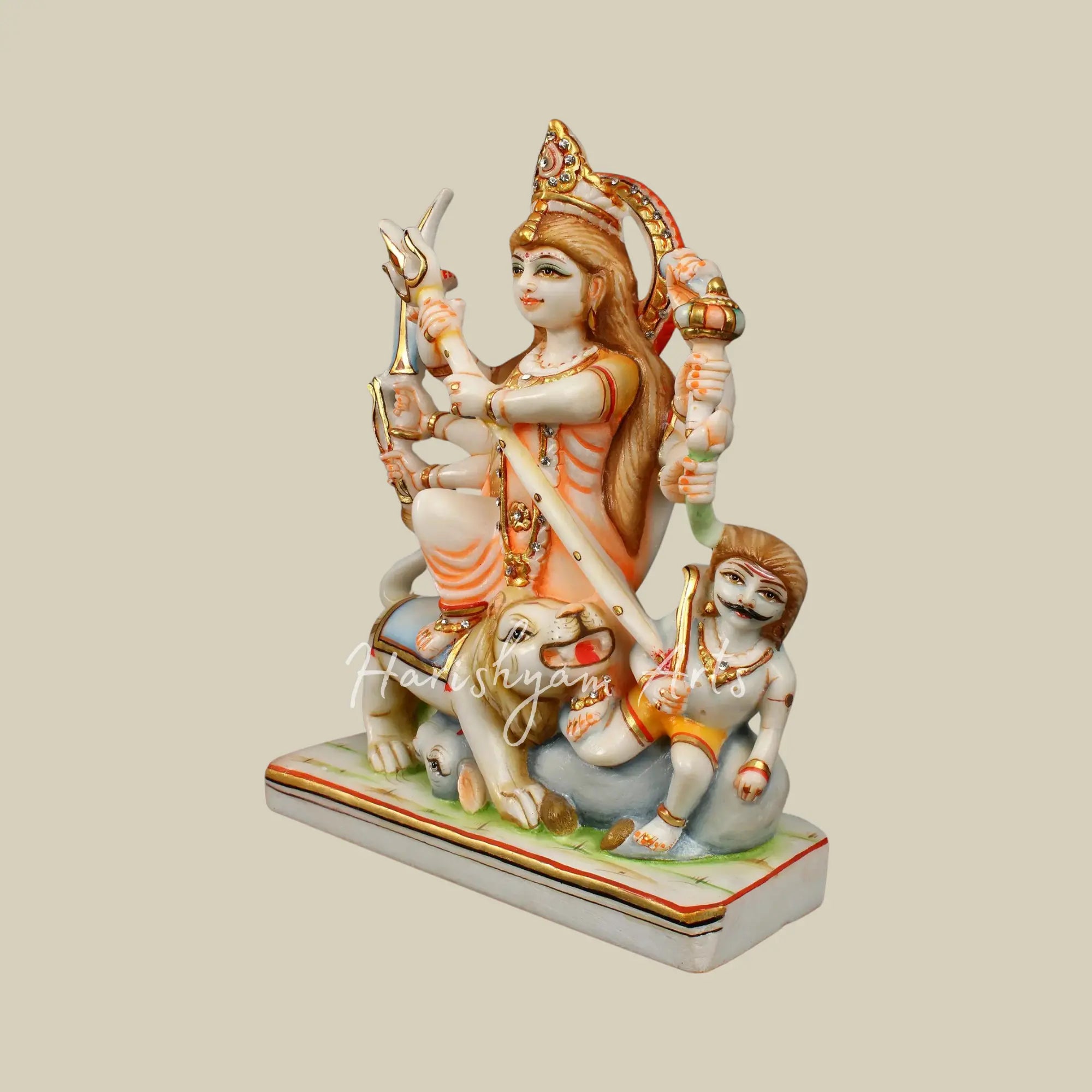 12" Durga Maa as Mahishasura Marble Moorti
