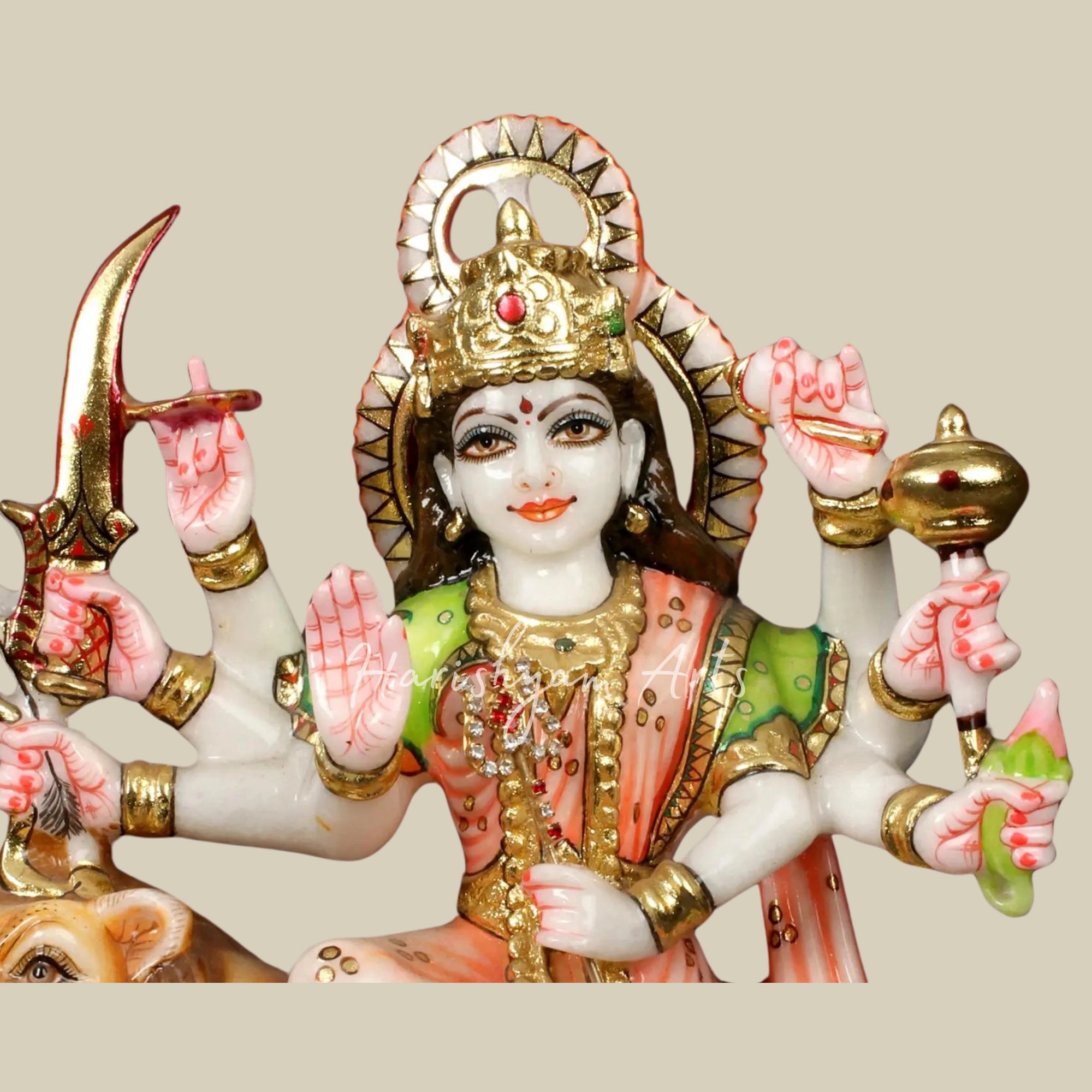 12" Handmade Durga Maa Marble Murti