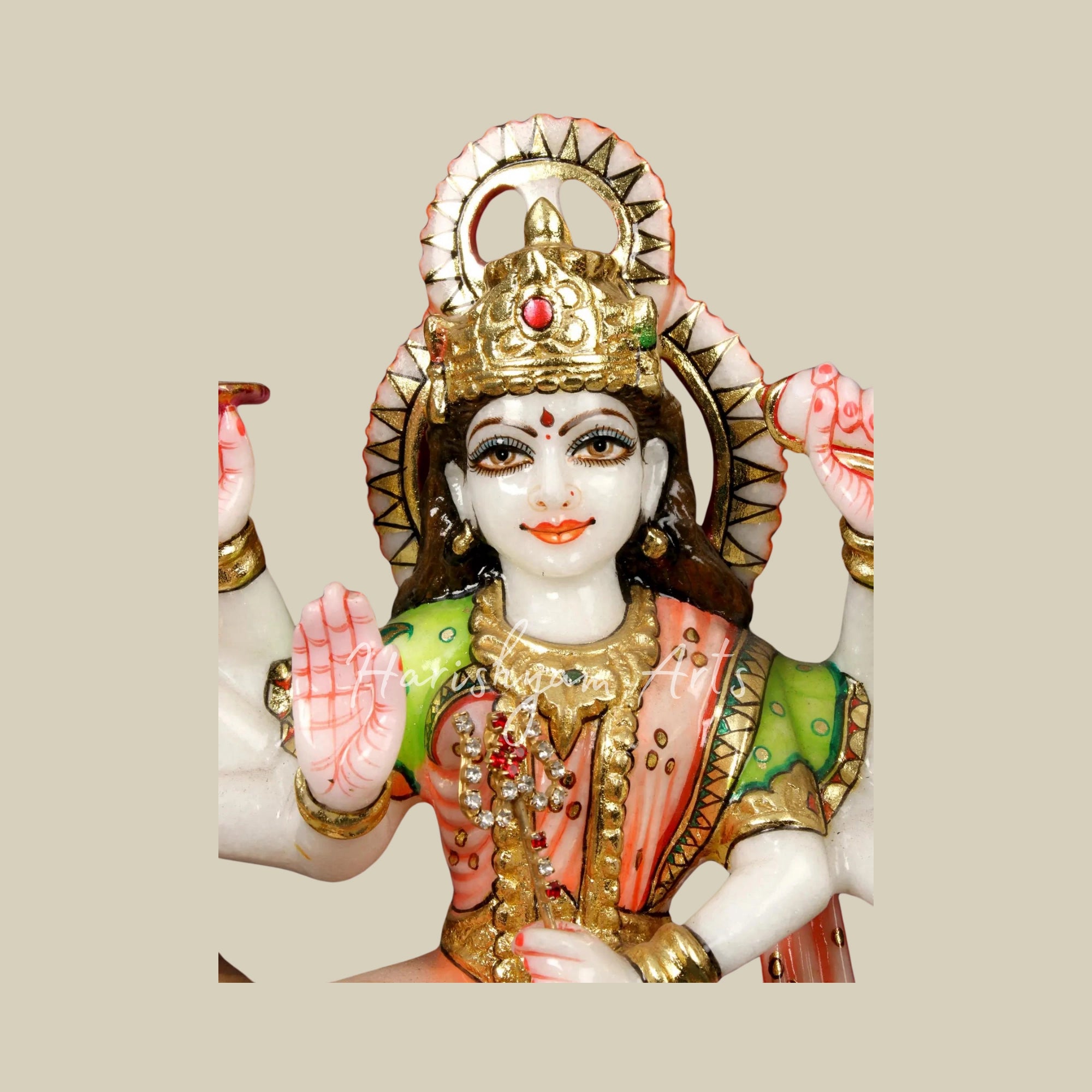 12" Handmade Durga Maa Marble Murti