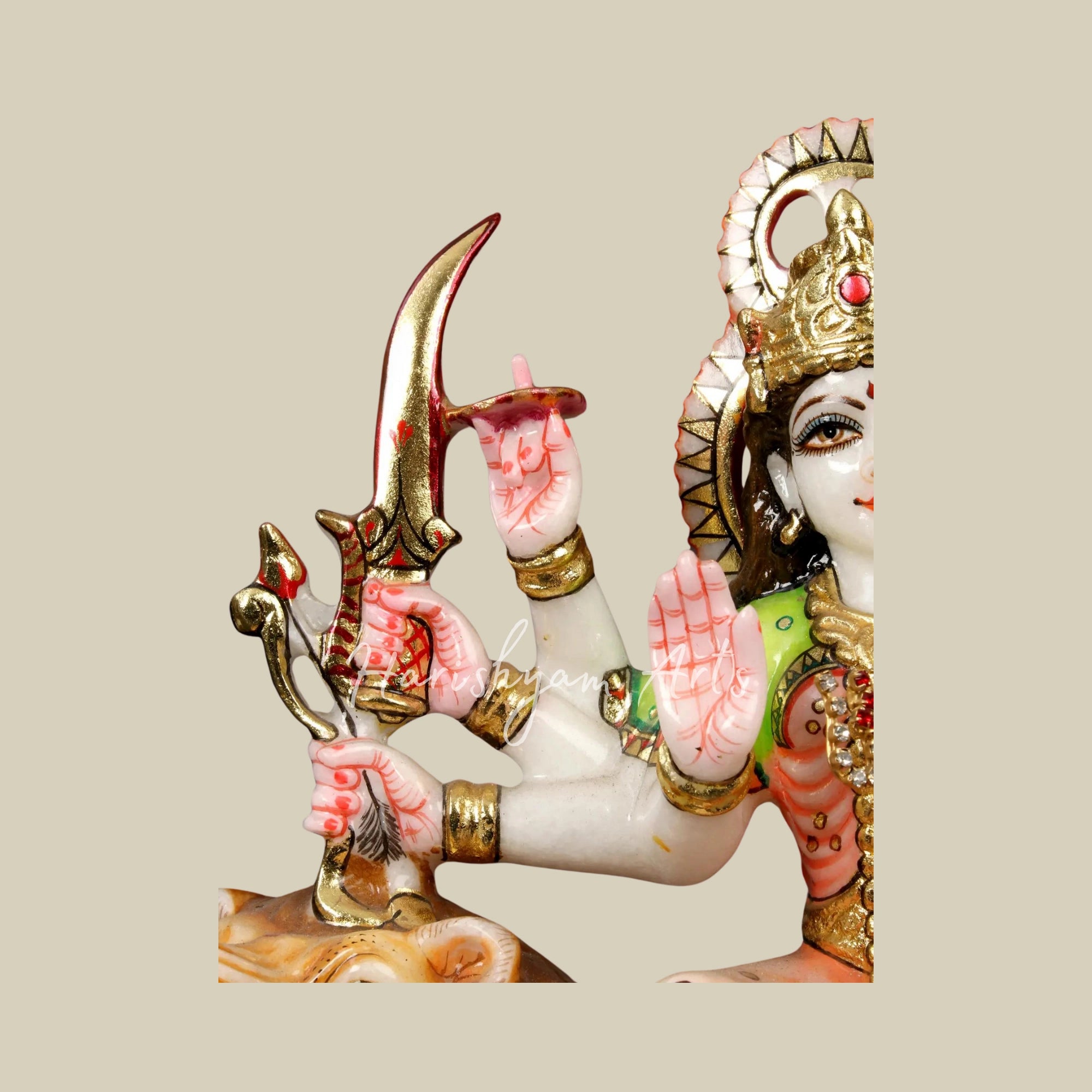 12" Handmade Durga Maa Marble Murti