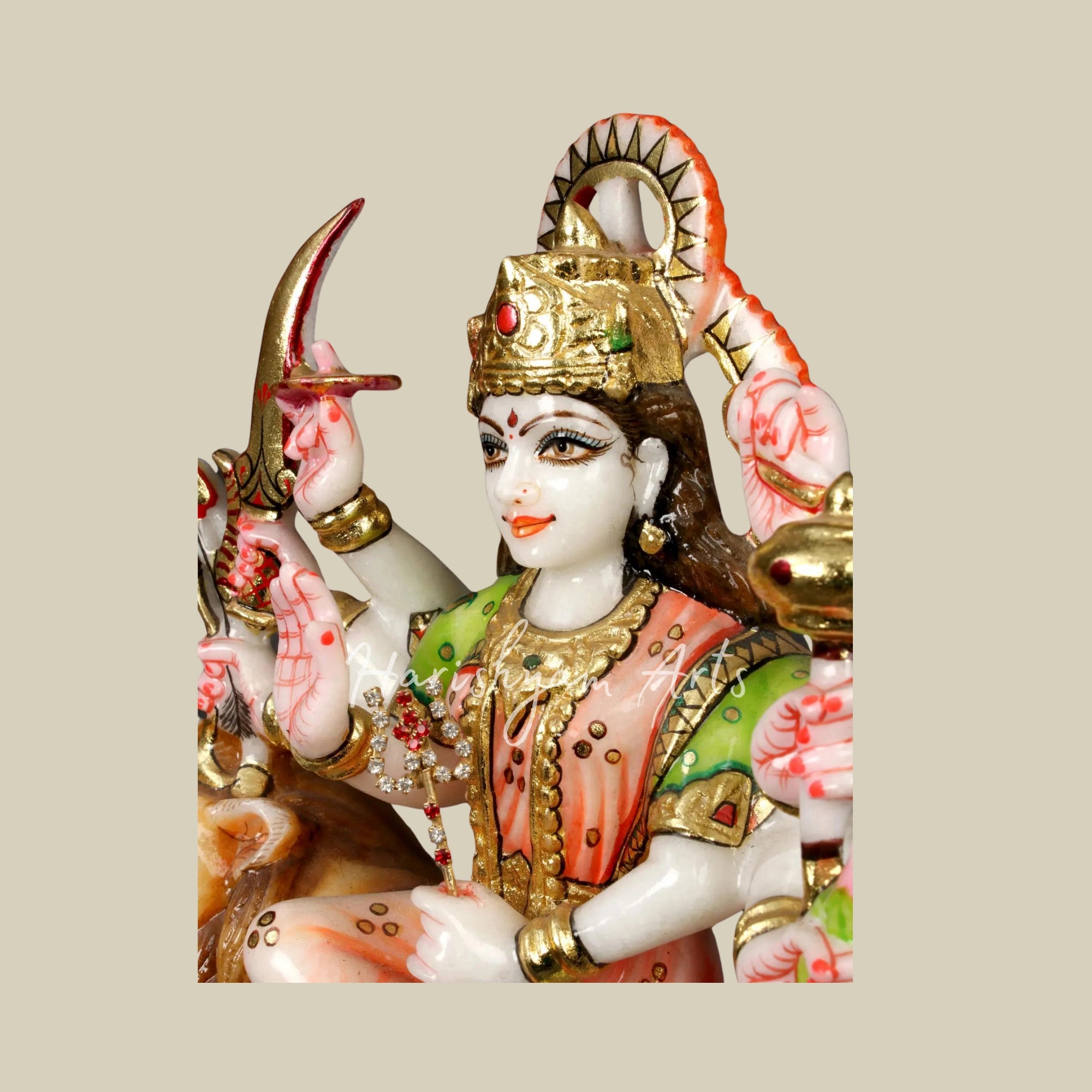 12" Handmade Durga Maa Marble Murti