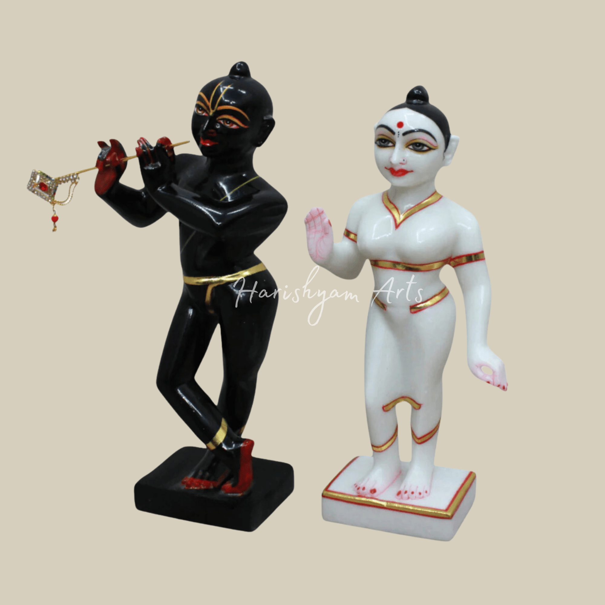 12" Iskcon Radha Krishna Marble Idol2