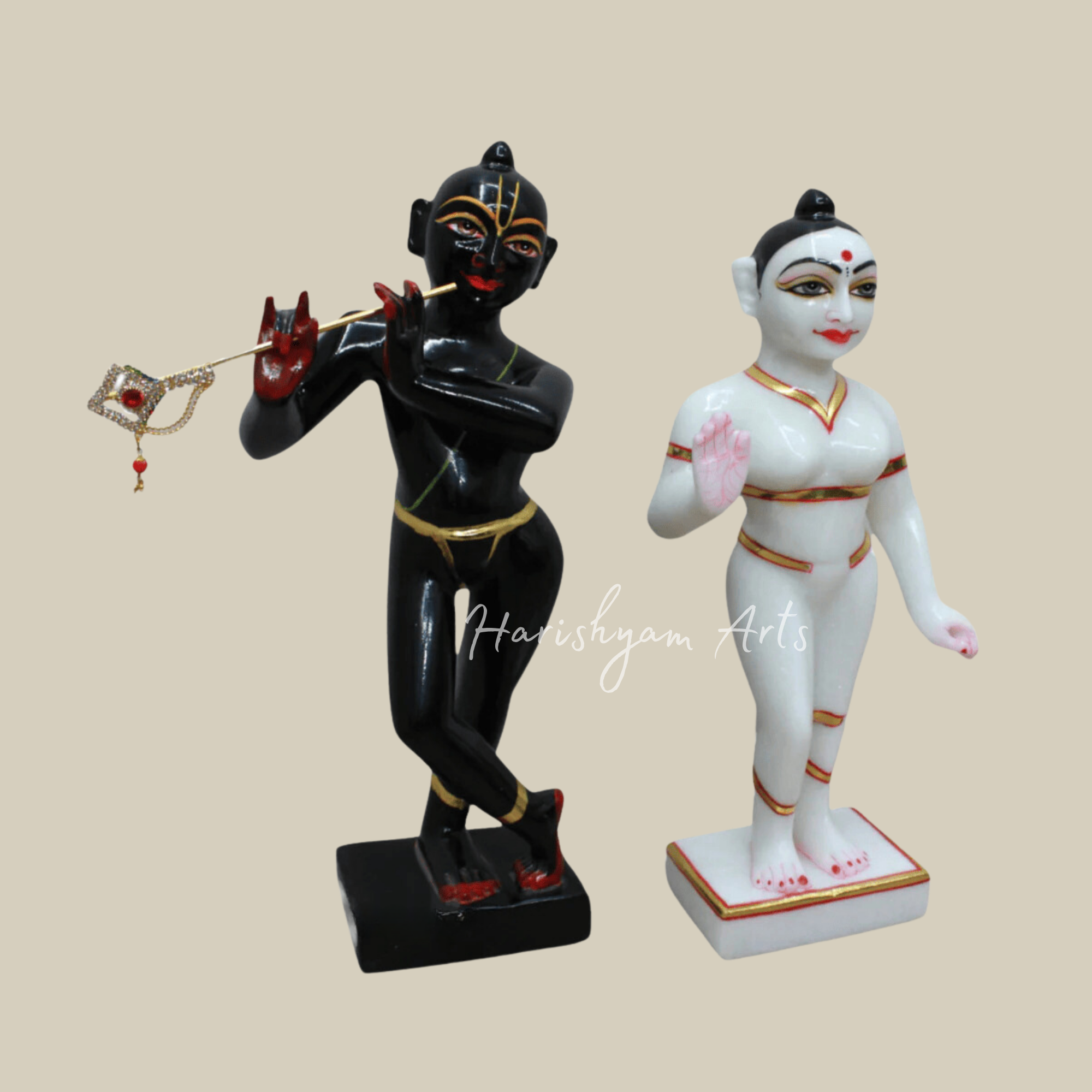 12" Iskcon Radha Krishna Marble Idol4