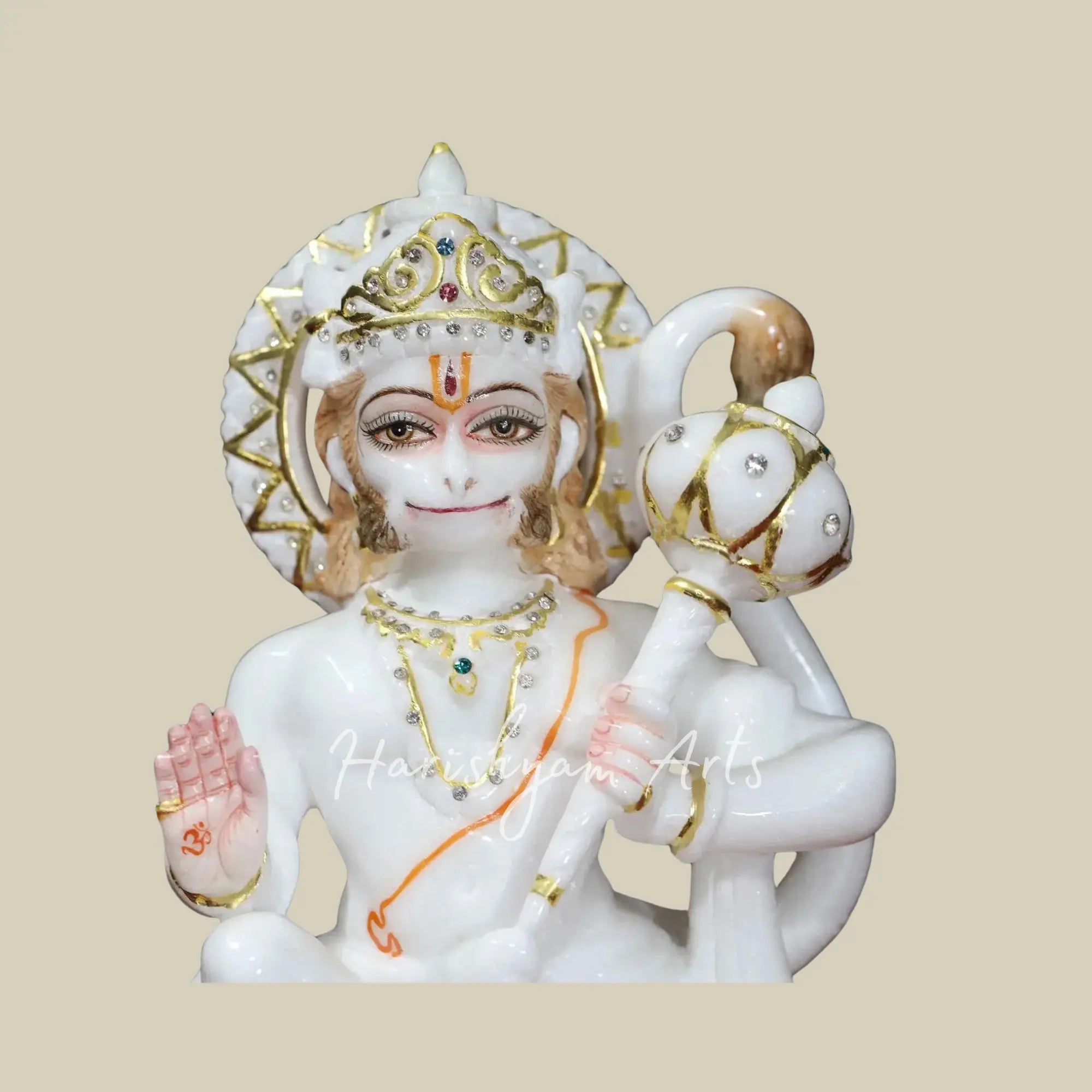 12 inches Marble Hanuman Ji Statue For Home