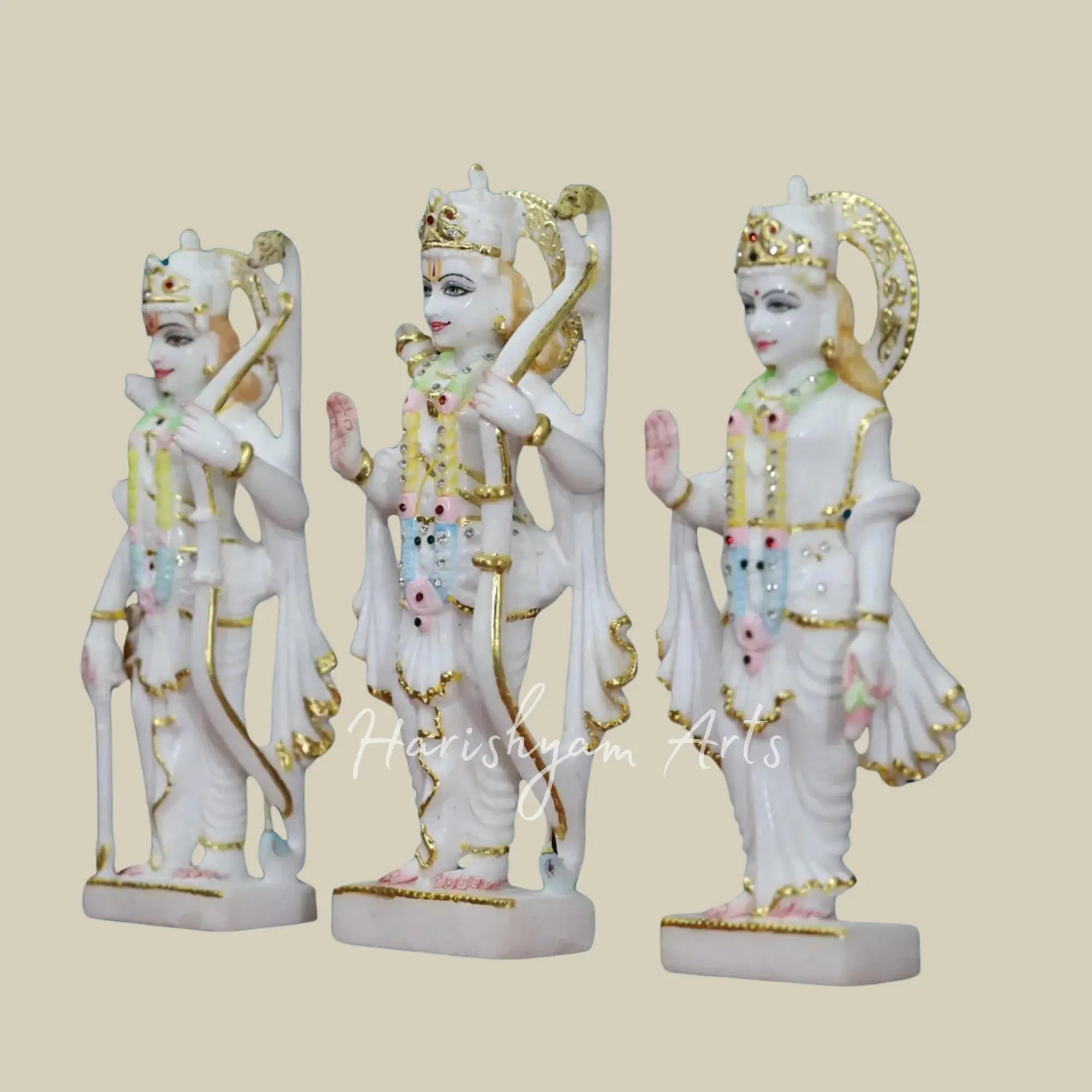 12 inches Marble Ram Sita Laxman Murti 1