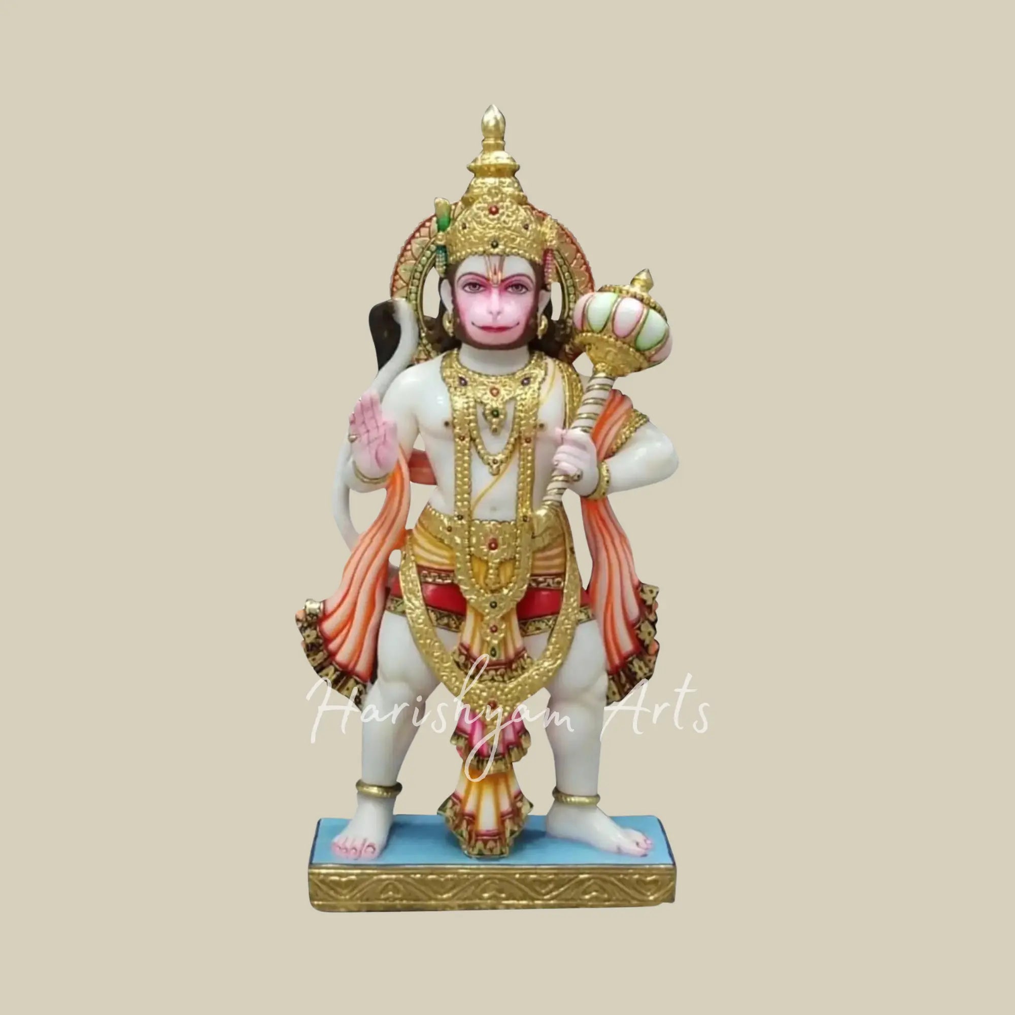 12 inches Marble hanuman statue 1