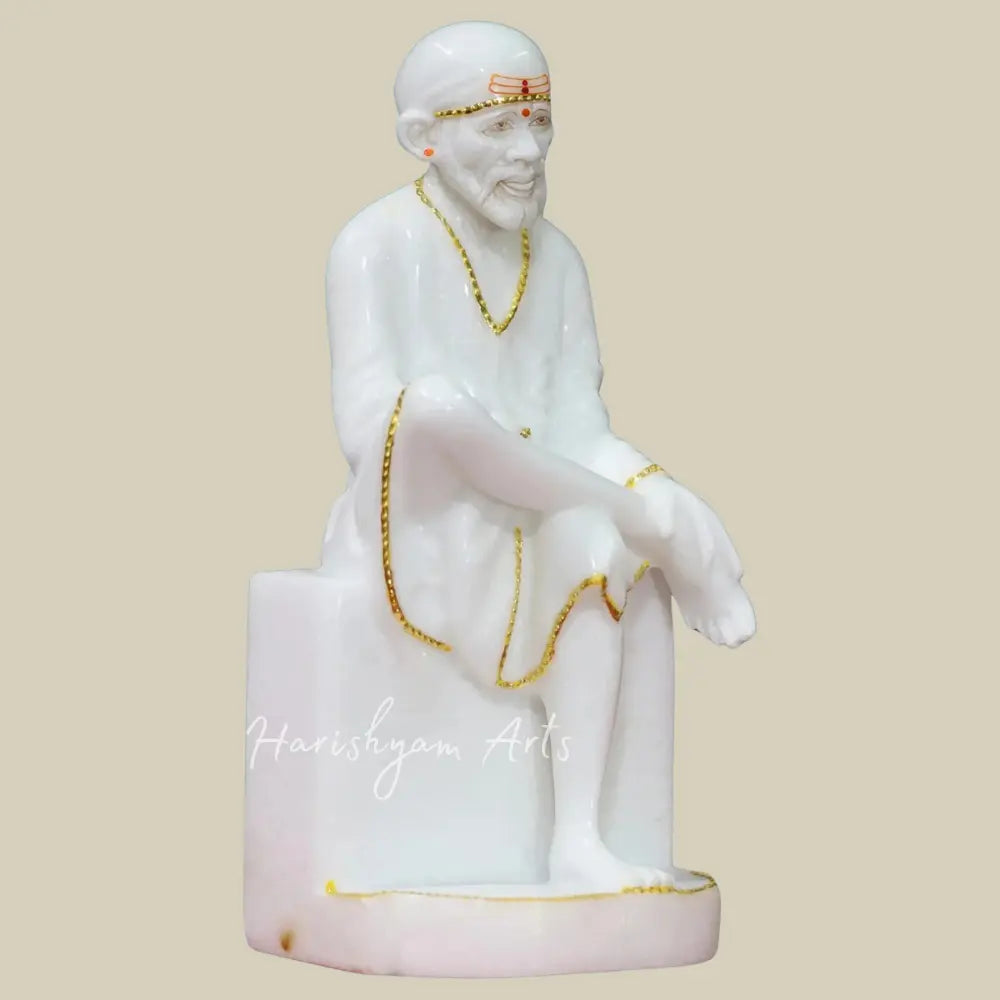 12" Sai Baba Idol in White Makrana Marble