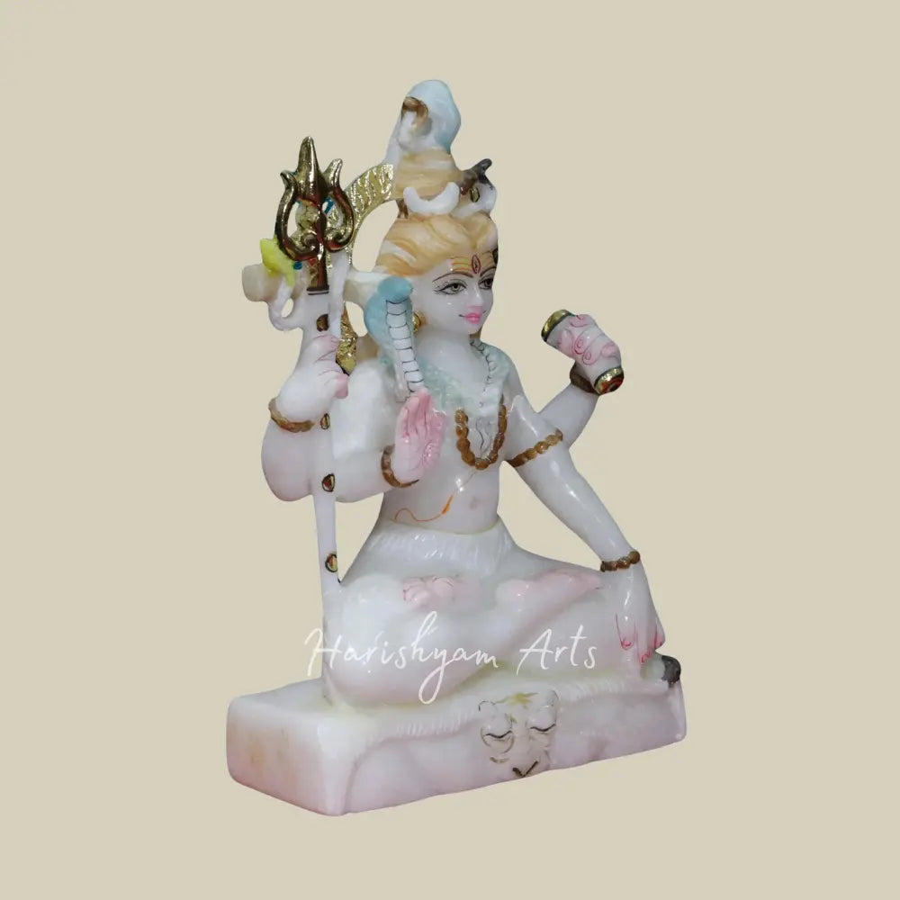 12" Shiva White Makrana Marble Statue