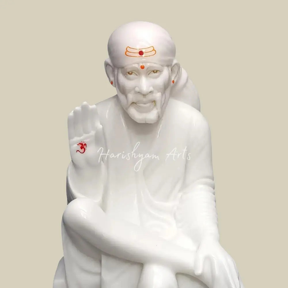 12" Vietnamese Marble Sai Baba Blessing Statue