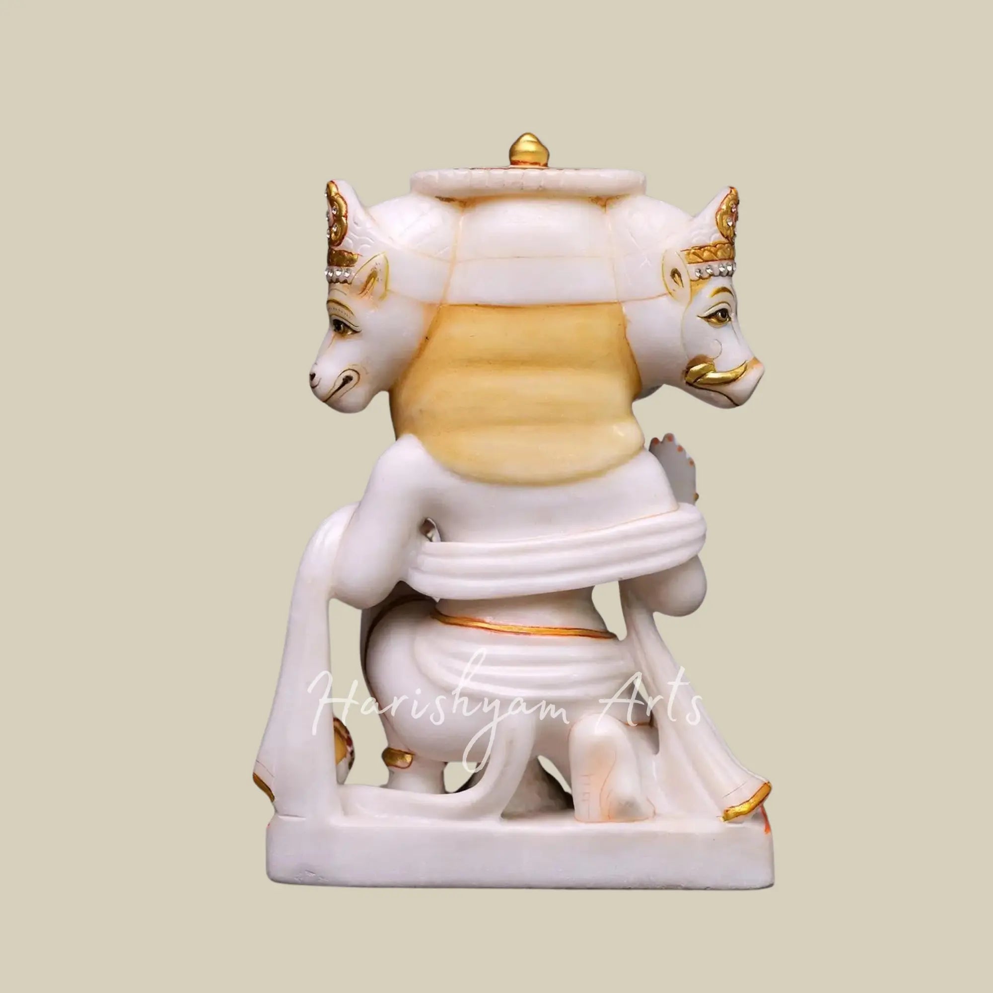 12 inches White Marble Panchmukhi Hanuman Statue 1