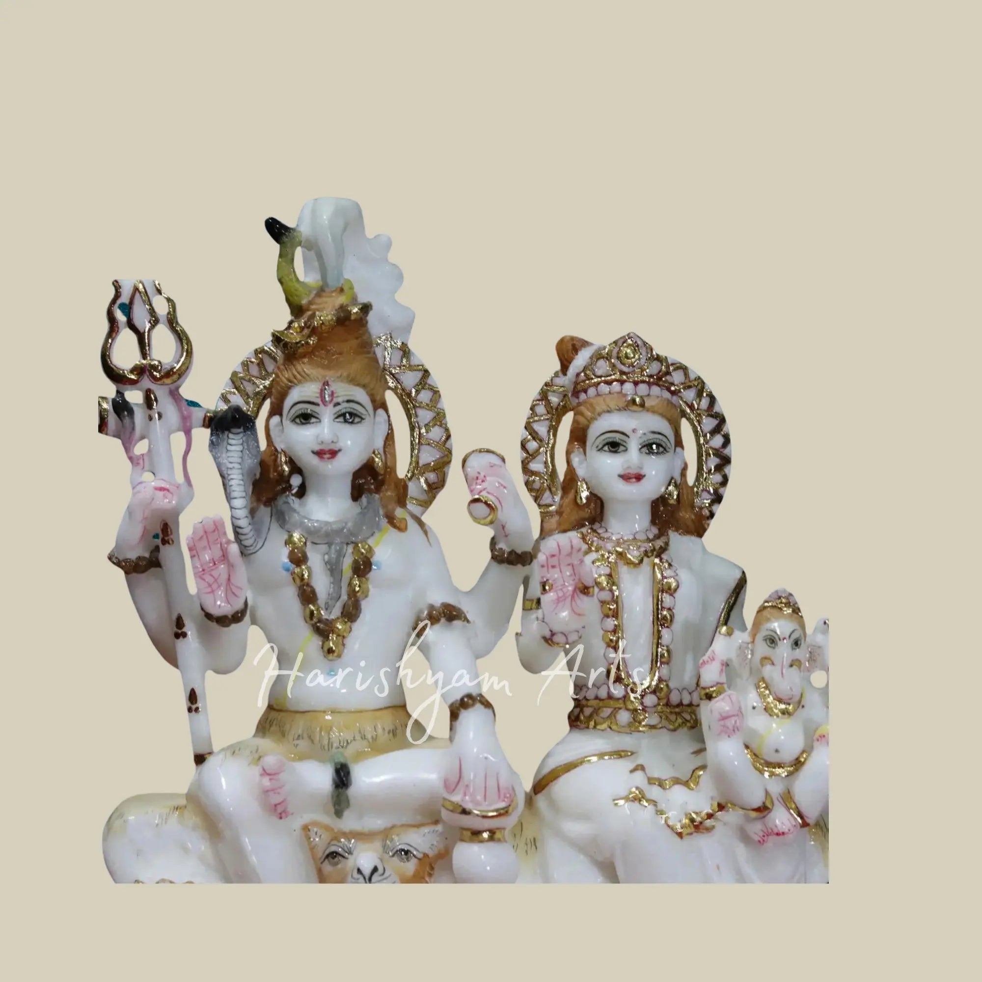 12 inches marble shiv marble parivar murti 2