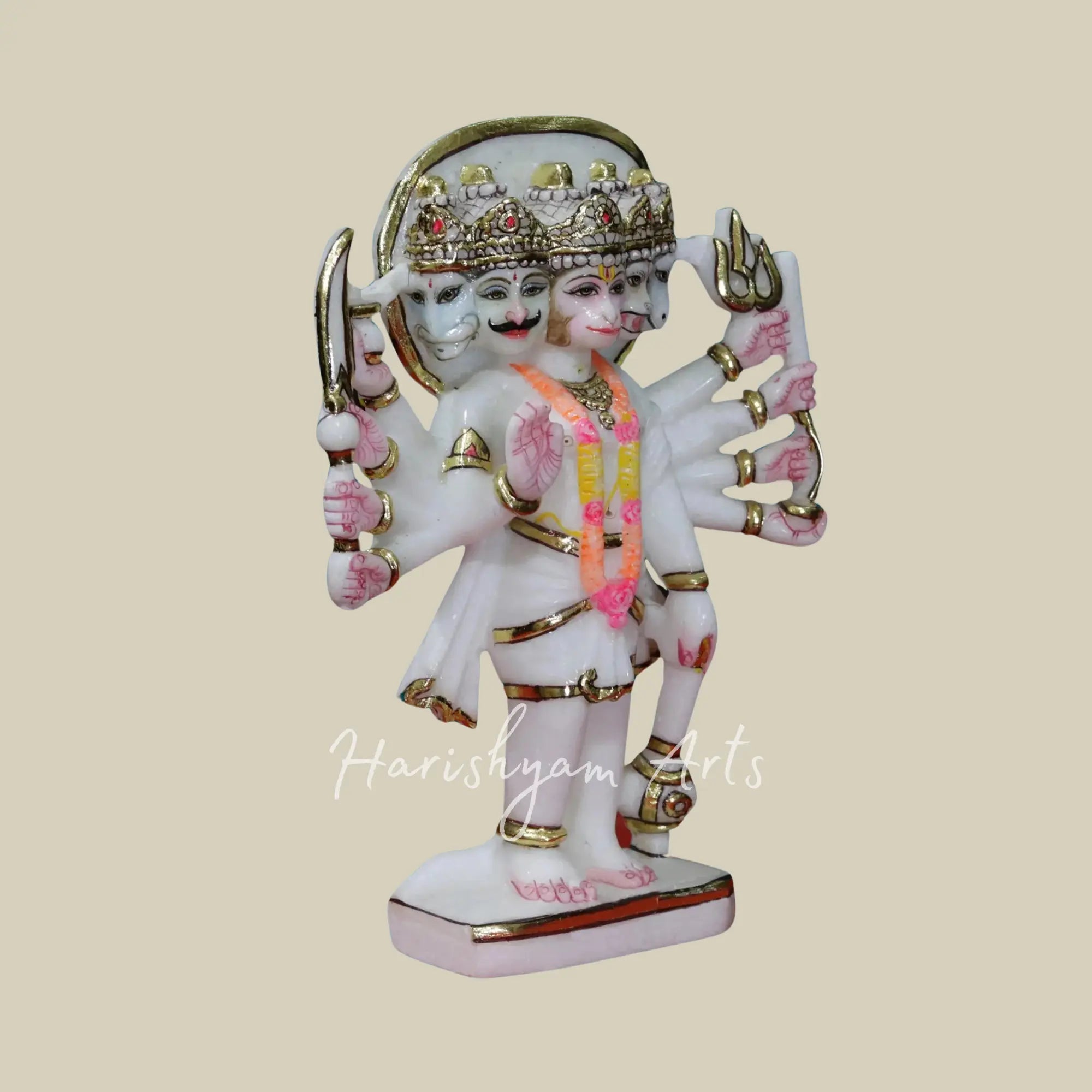 12 inches panchmukhi hanuman marble murti 2