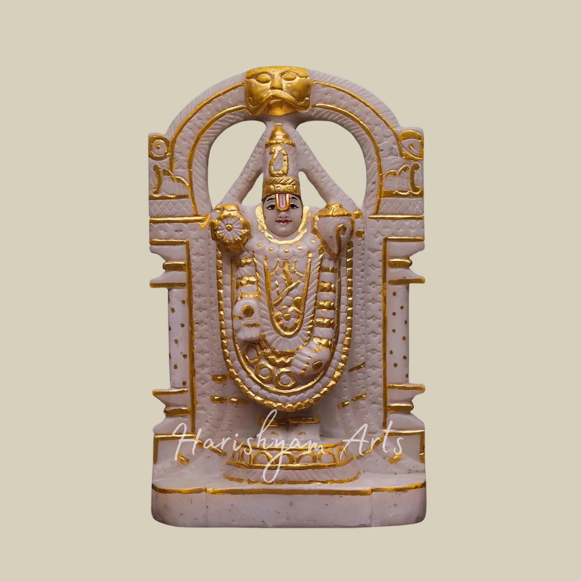 12 inches tirupati balaji white marble murti original 4