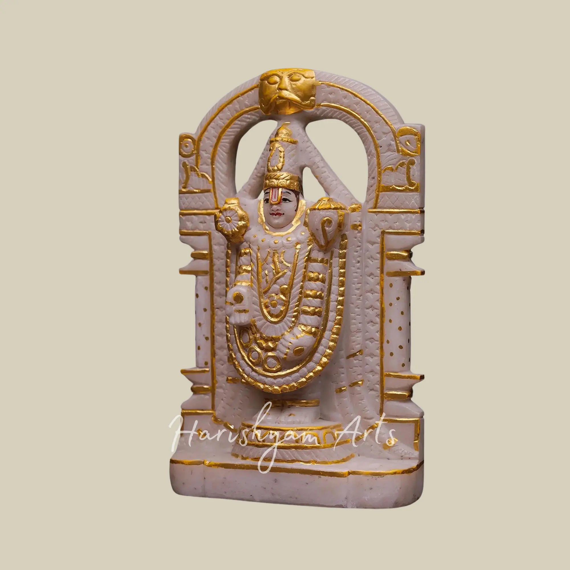 12 inches tirupati balaji white marble murti original 2