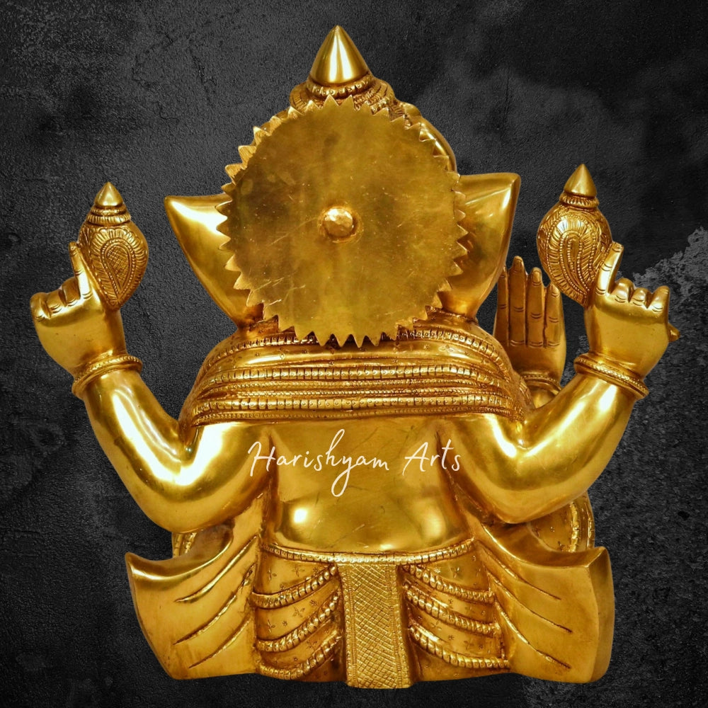 13" Brass Blessing Ganesh Statue