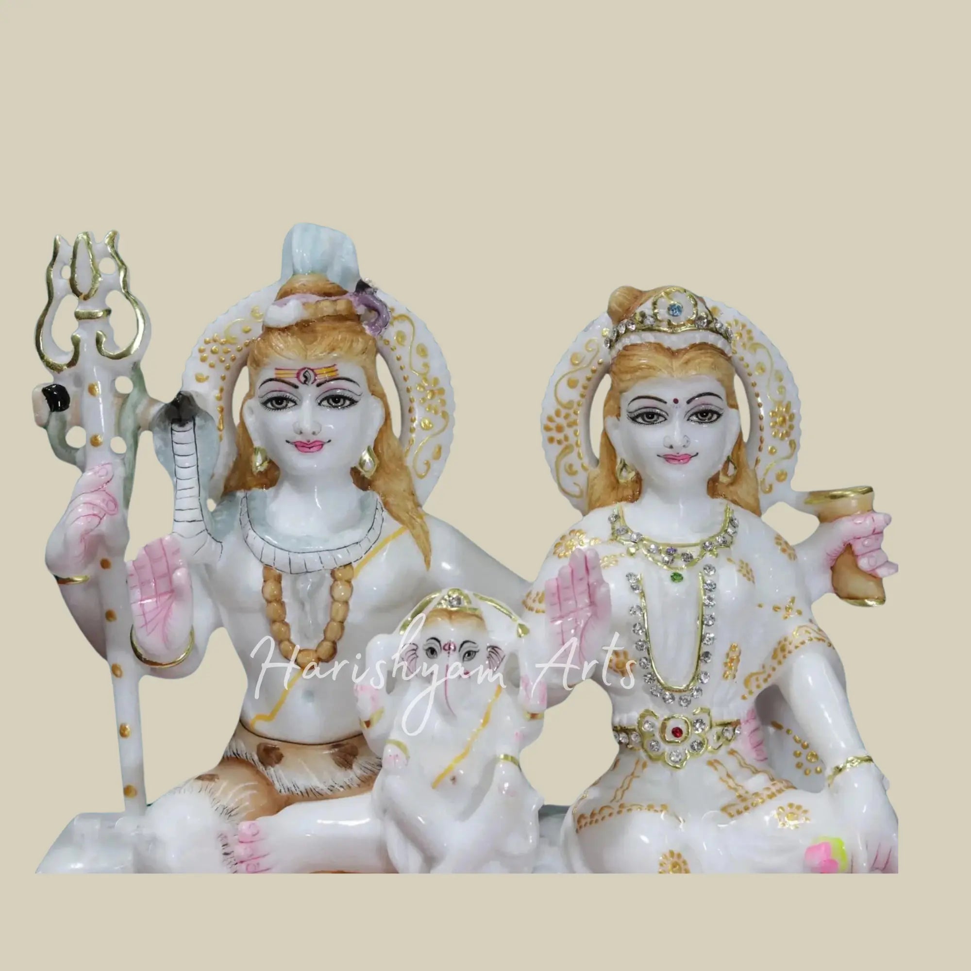13 inches Shiv Parivar Marble Statue 2 2