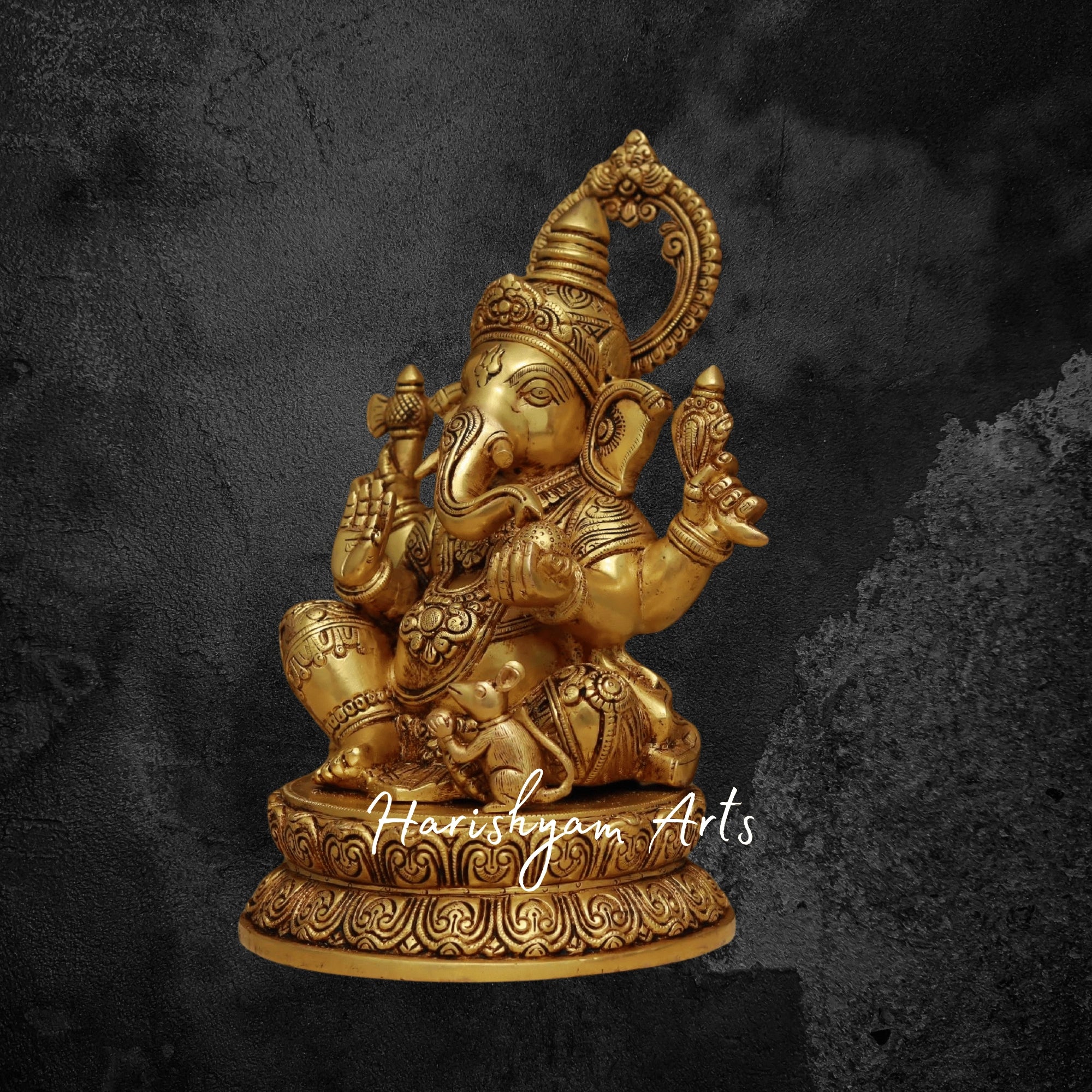 14" Brass Laxmi Ganesh Statue for Pooja and Decor5