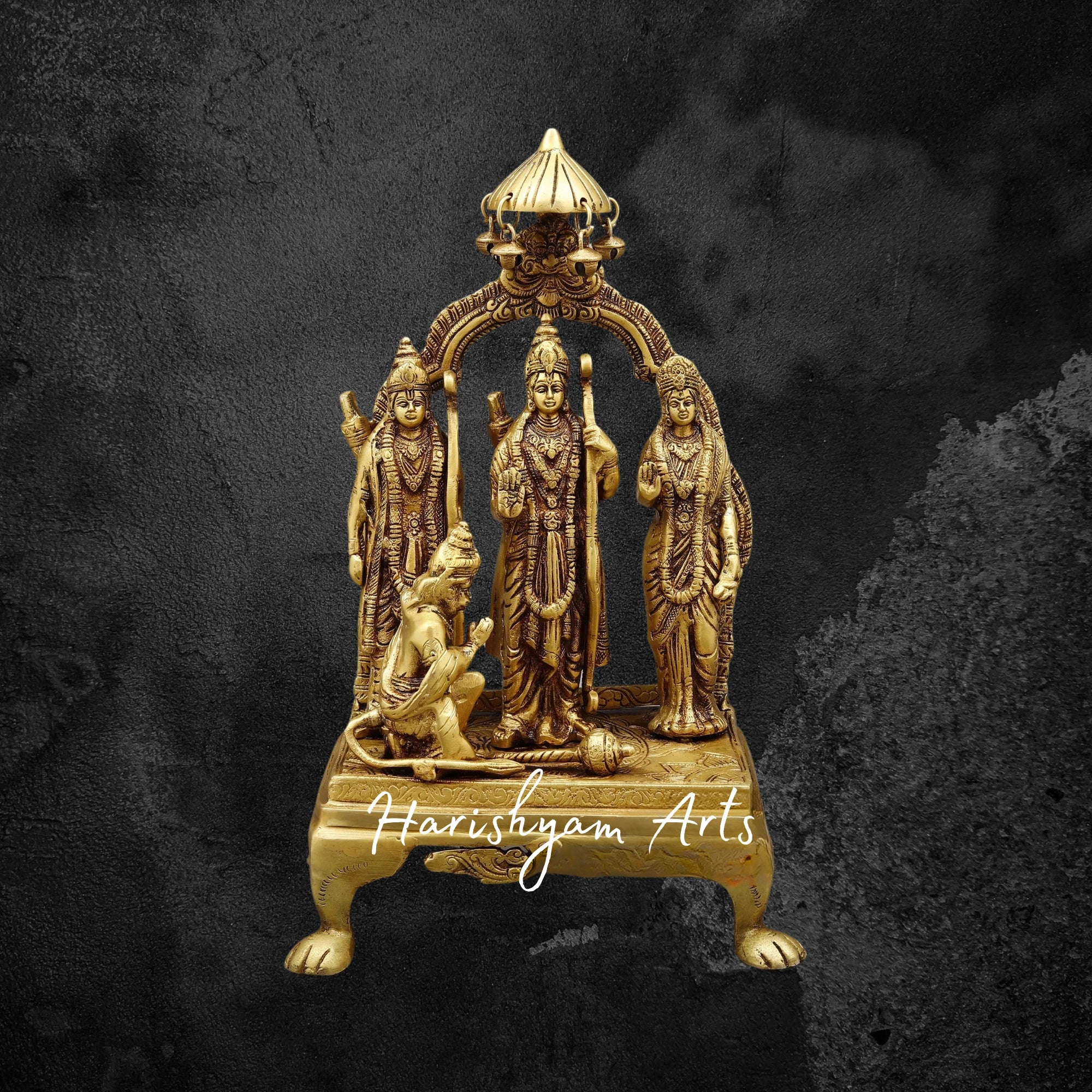 14" Brass Ram Darbar Statue for Mandir and Home Worship