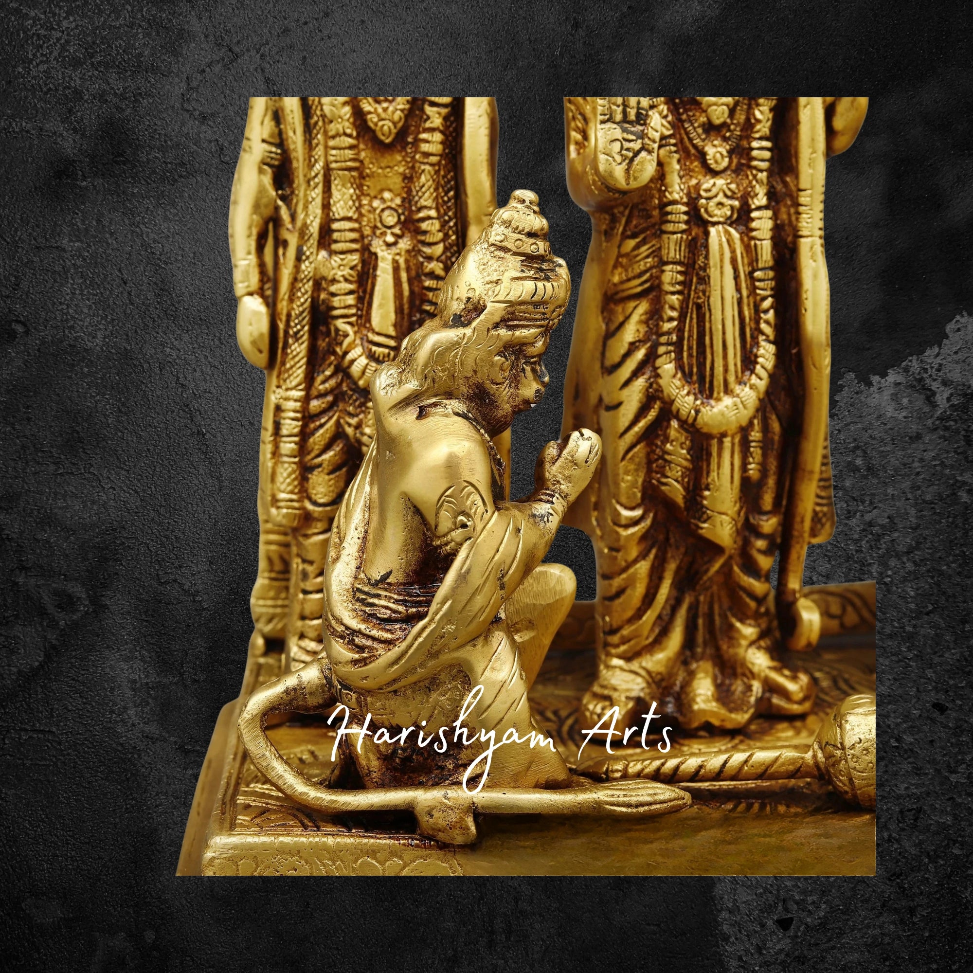14" Brass Ram Darbar Statue for Mandir and Home Worship