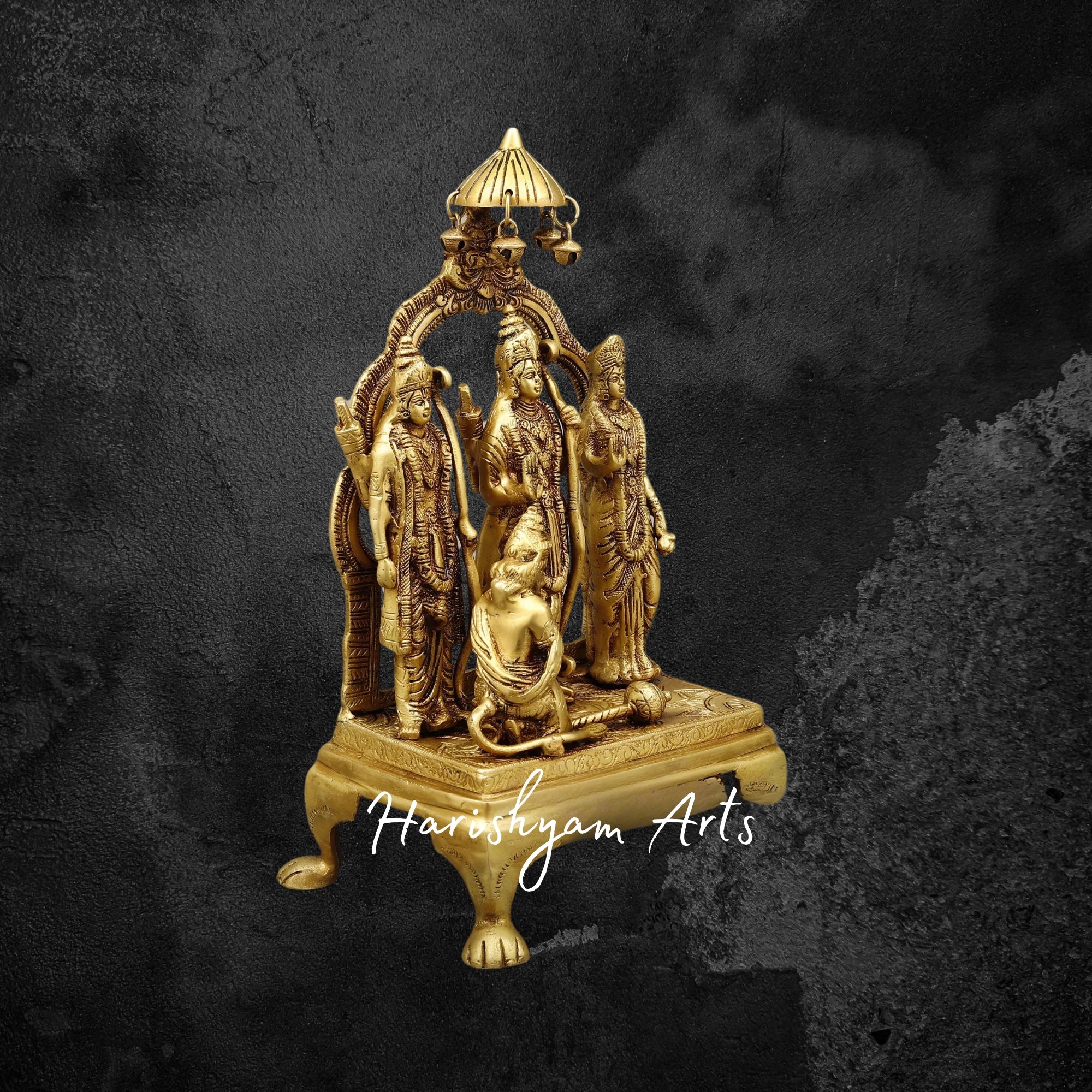 14" Brass Ram Darbar Statue for Mandir and Home Worship