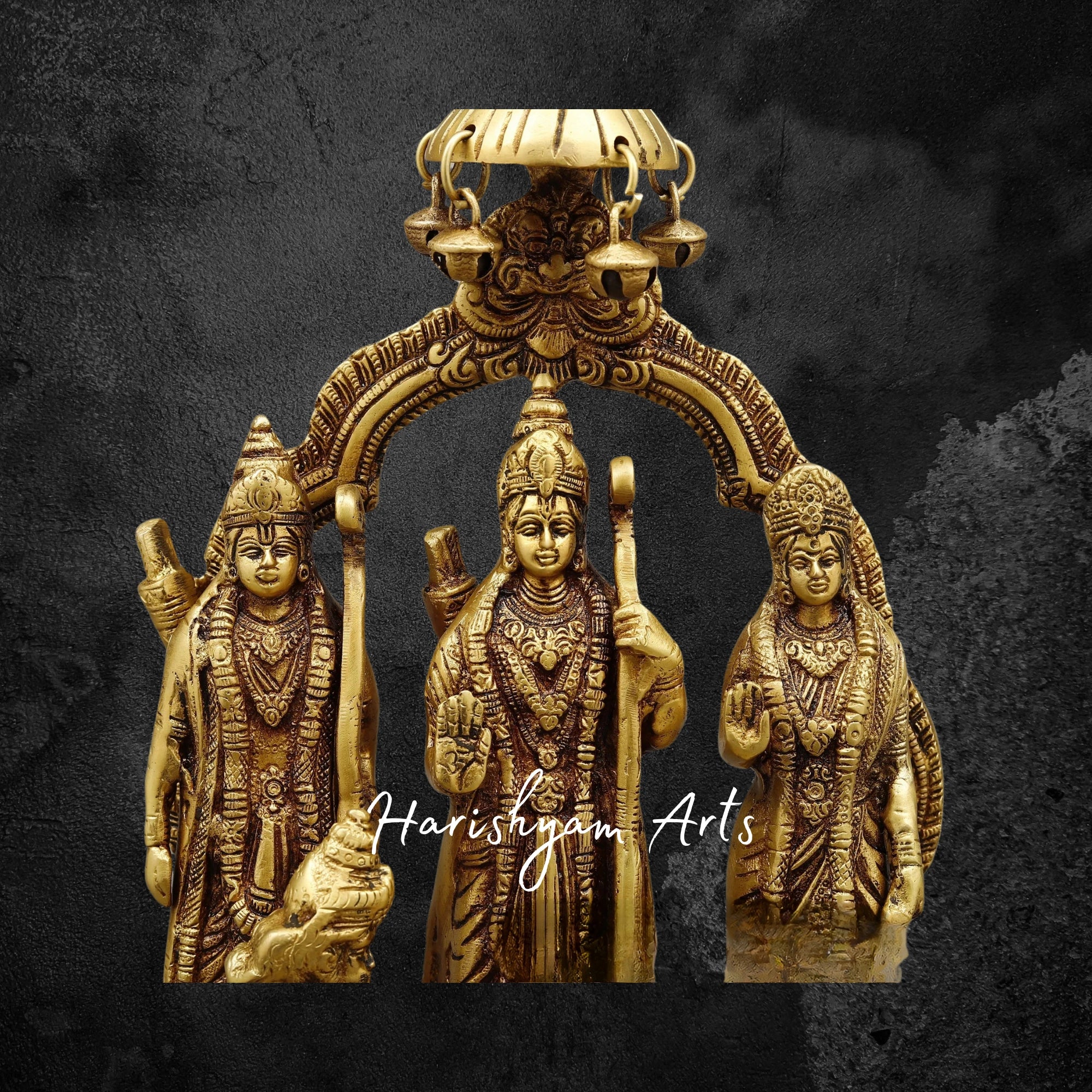 14" Brass Ram Darbar Statue for Mandir and Home Worship
