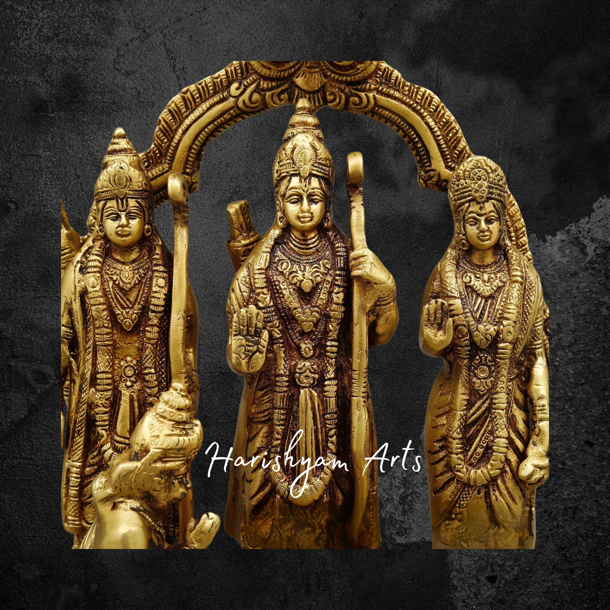 14" Brass Ram Darbar Statue for Mandir and Home Worship
