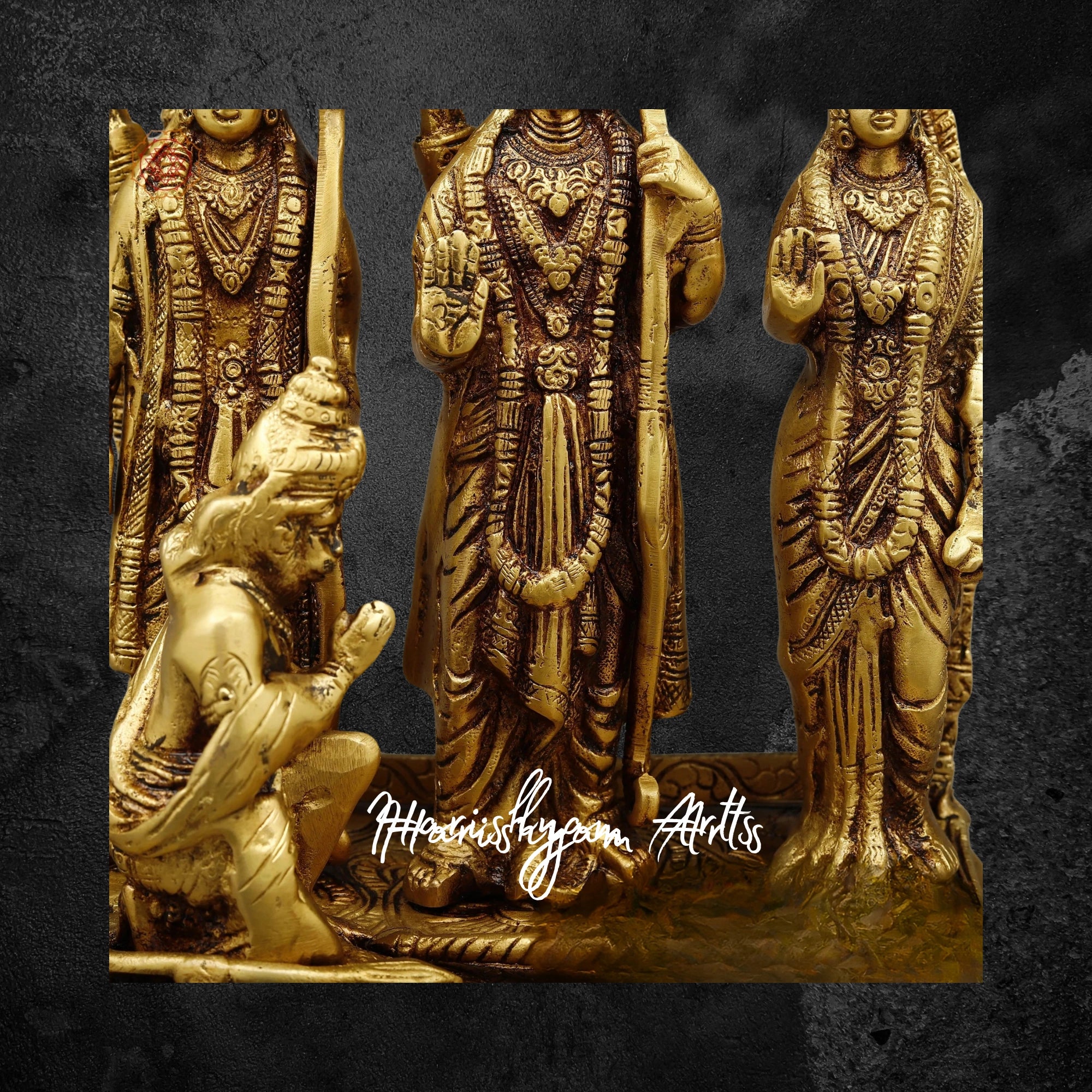 14" Brass Ram Darbar Statue for Mandir and Home Worship