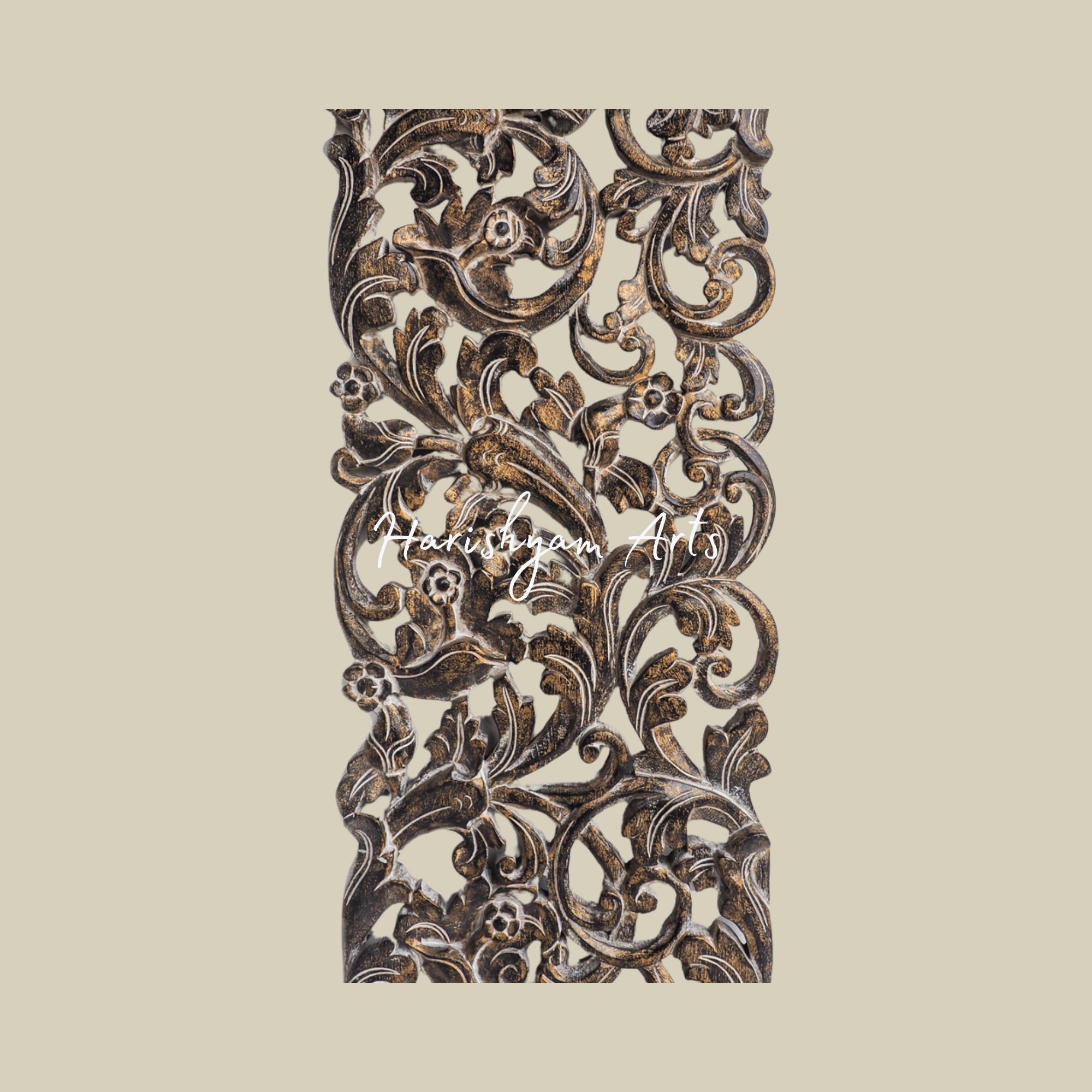 14" Antique Painted Wood Carving Wall Art Panels2