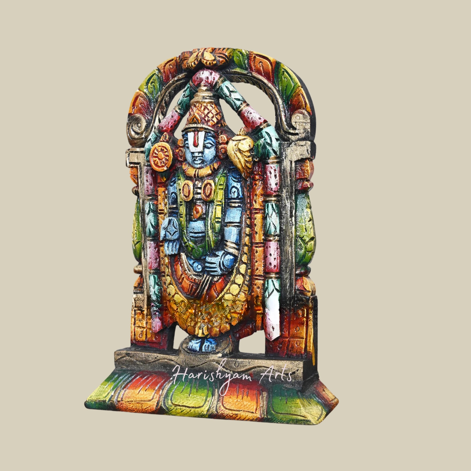 14" Wooden Tirupati Balaji Murti for Decoration2
