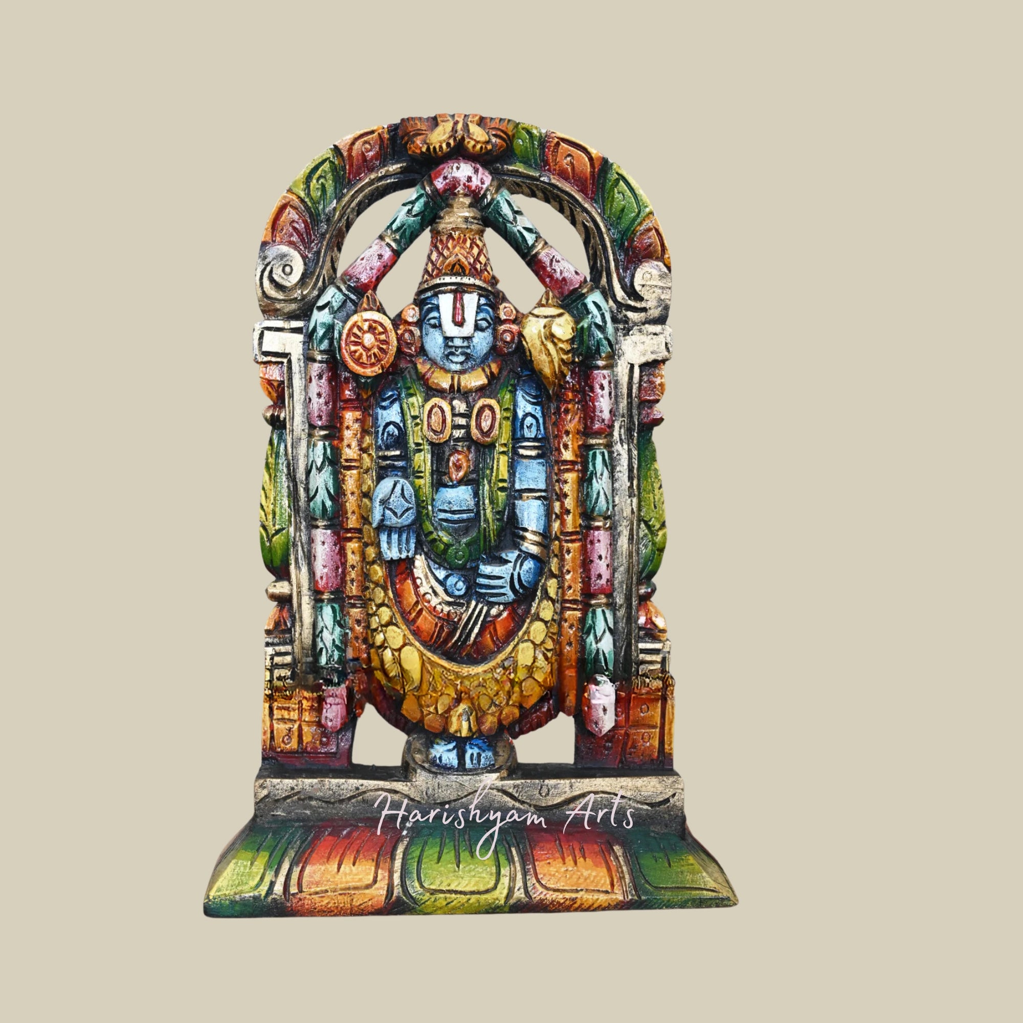 14" Wooden Tirupati Balaji Murti for Decoration4