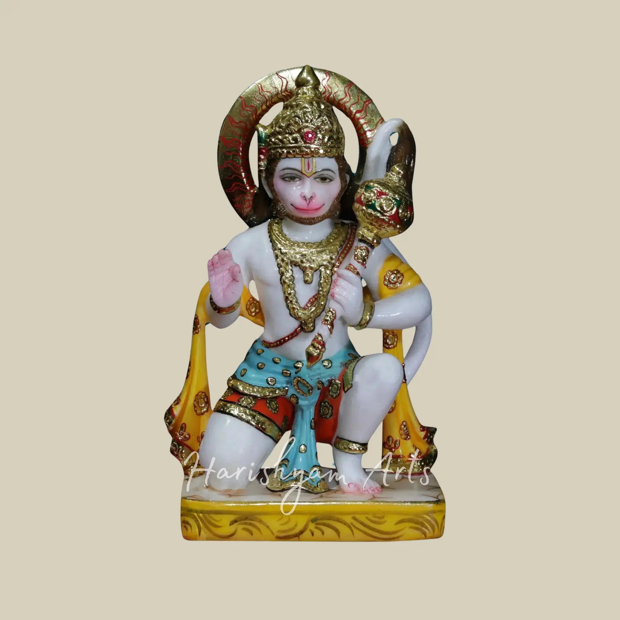 14 inches marble hanuman ji statues