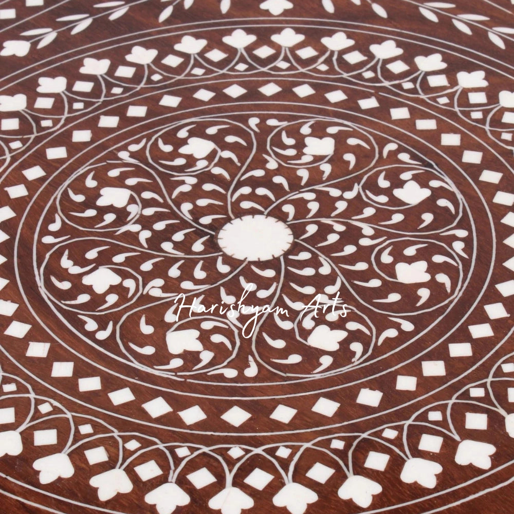 15" Beautiful Designer Puja Chowki In Wood