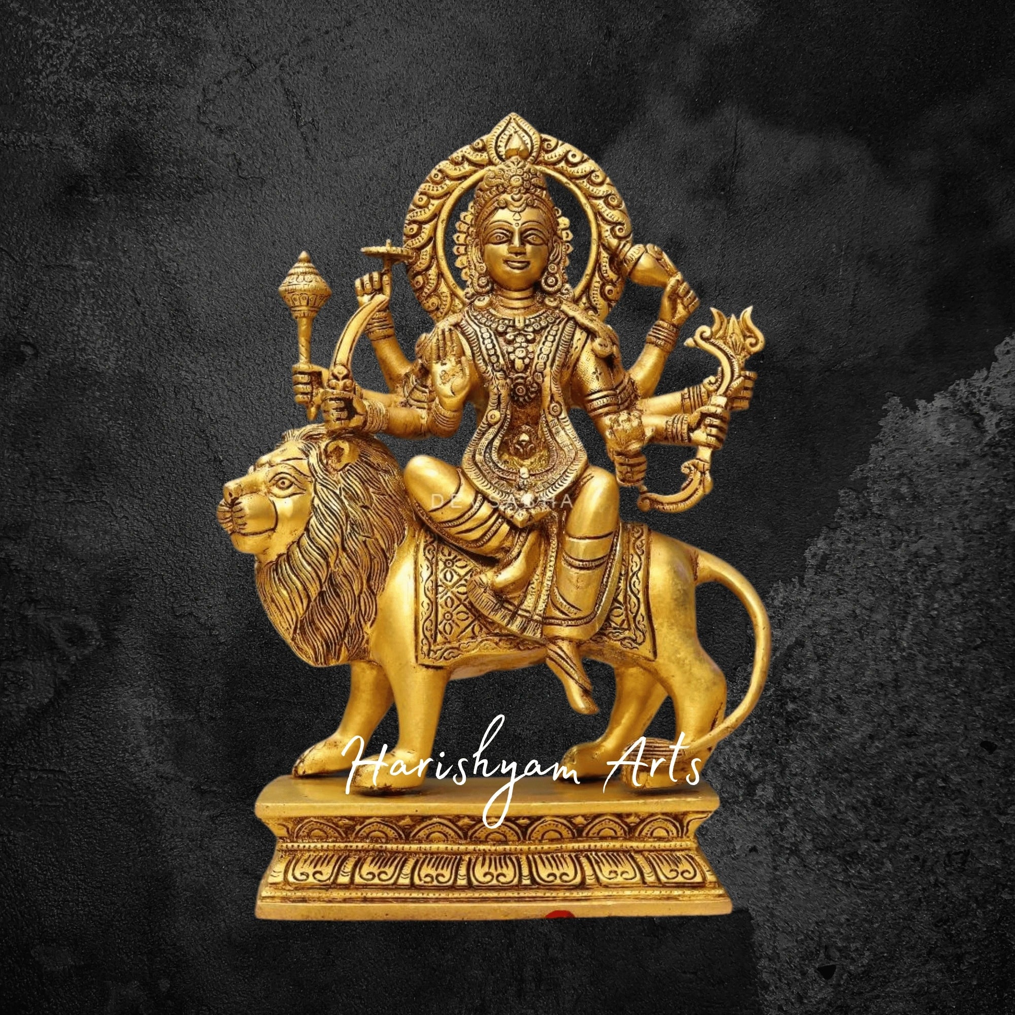 15" Beautiful Brass Durga Devi Murti for Home Decor